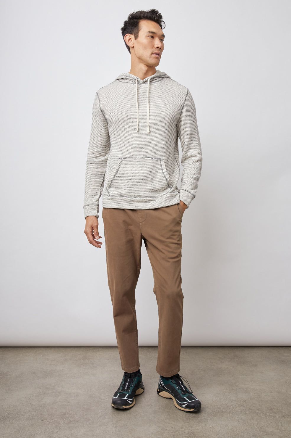 SMITH HOODIE - CREAM NAVY STRIPE sold by Rails product image thumbnail 2