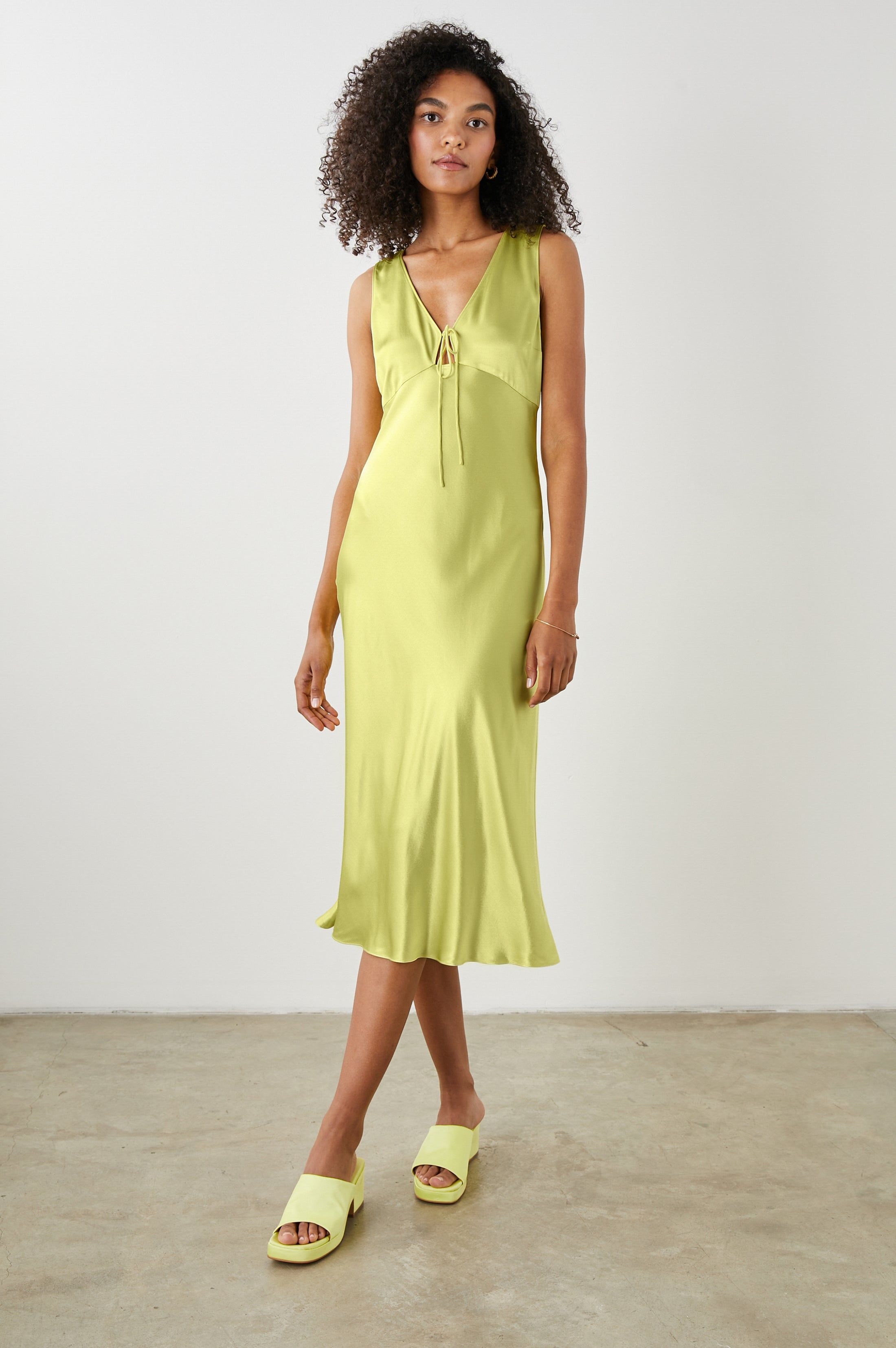 CINDI DRESS - CHARTREUSE sold by Rails