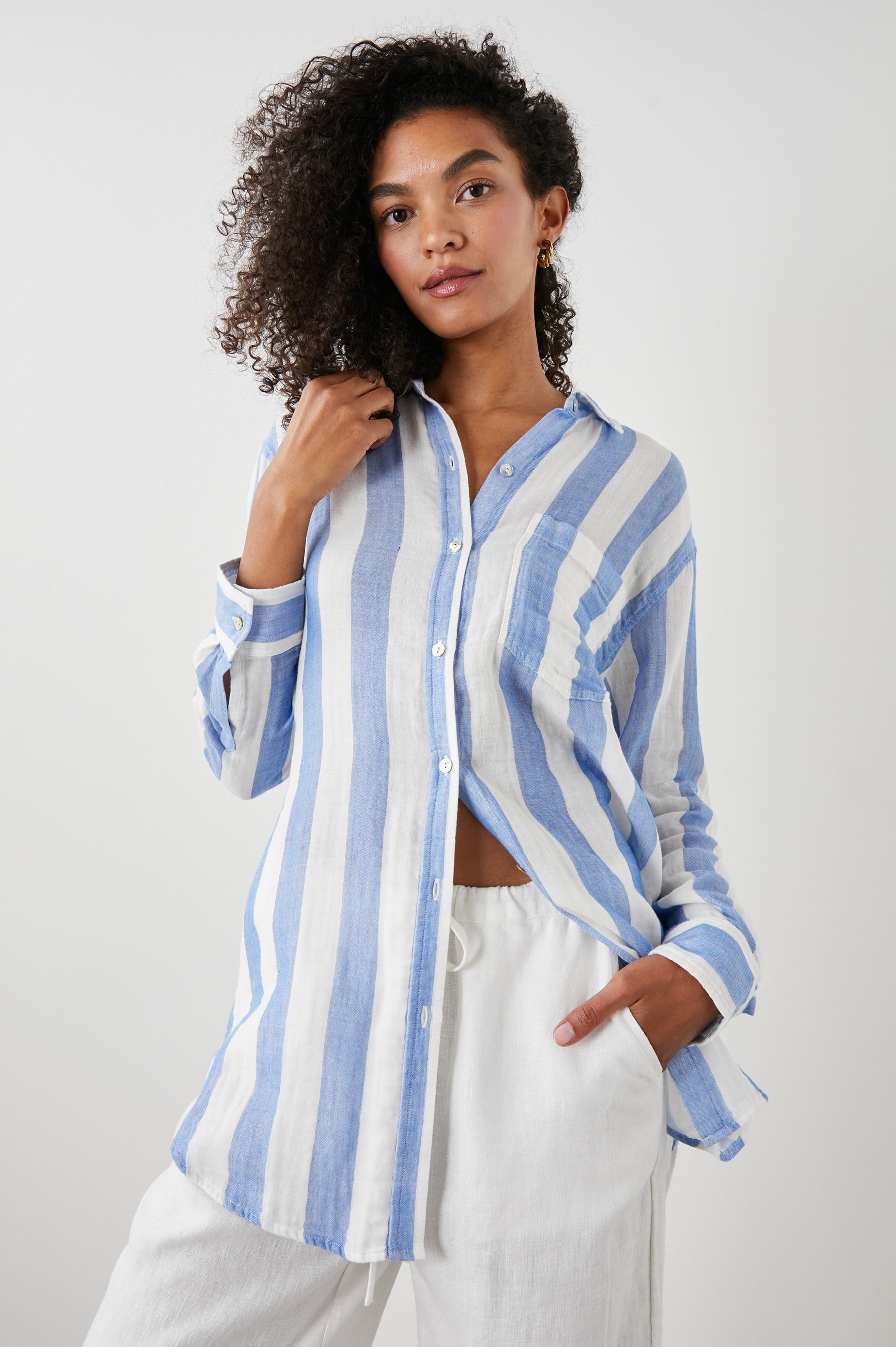 JAYLIN SHIRT - FERMO STRIPE sold by Rails