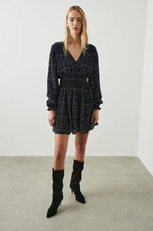 DELANEY DRESS - COBALT STATIC sold by Rails