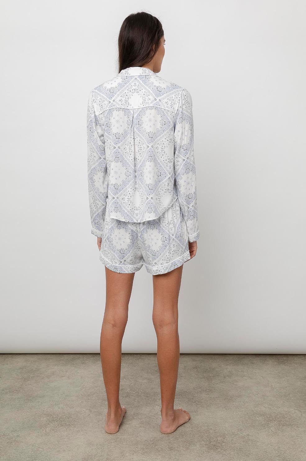 KELLEN PAJAMA SET - IVORY BLUE BANDANA sold by Rails product image thumbnail 6