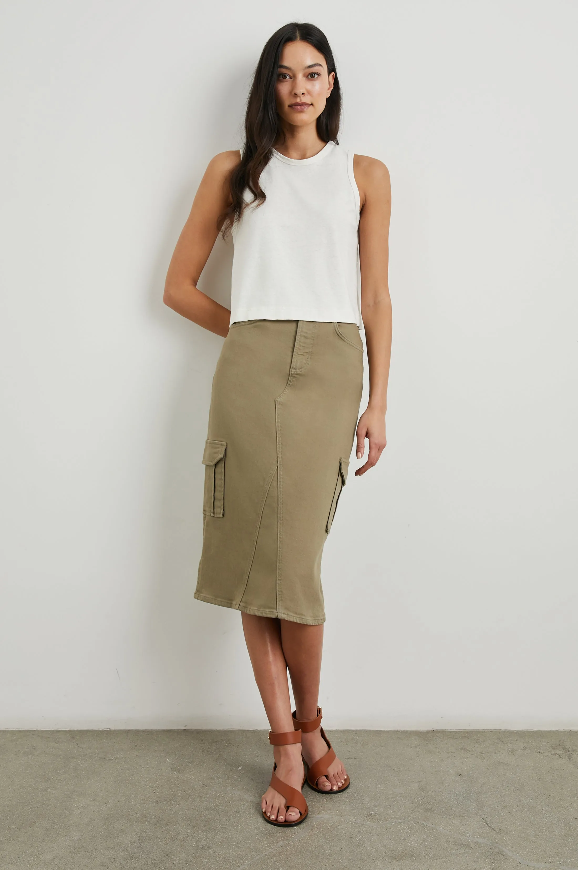 HIGHLAND CARGO SKIRT - WASHED OLIVE sold by Rails product image thumbnail 3
