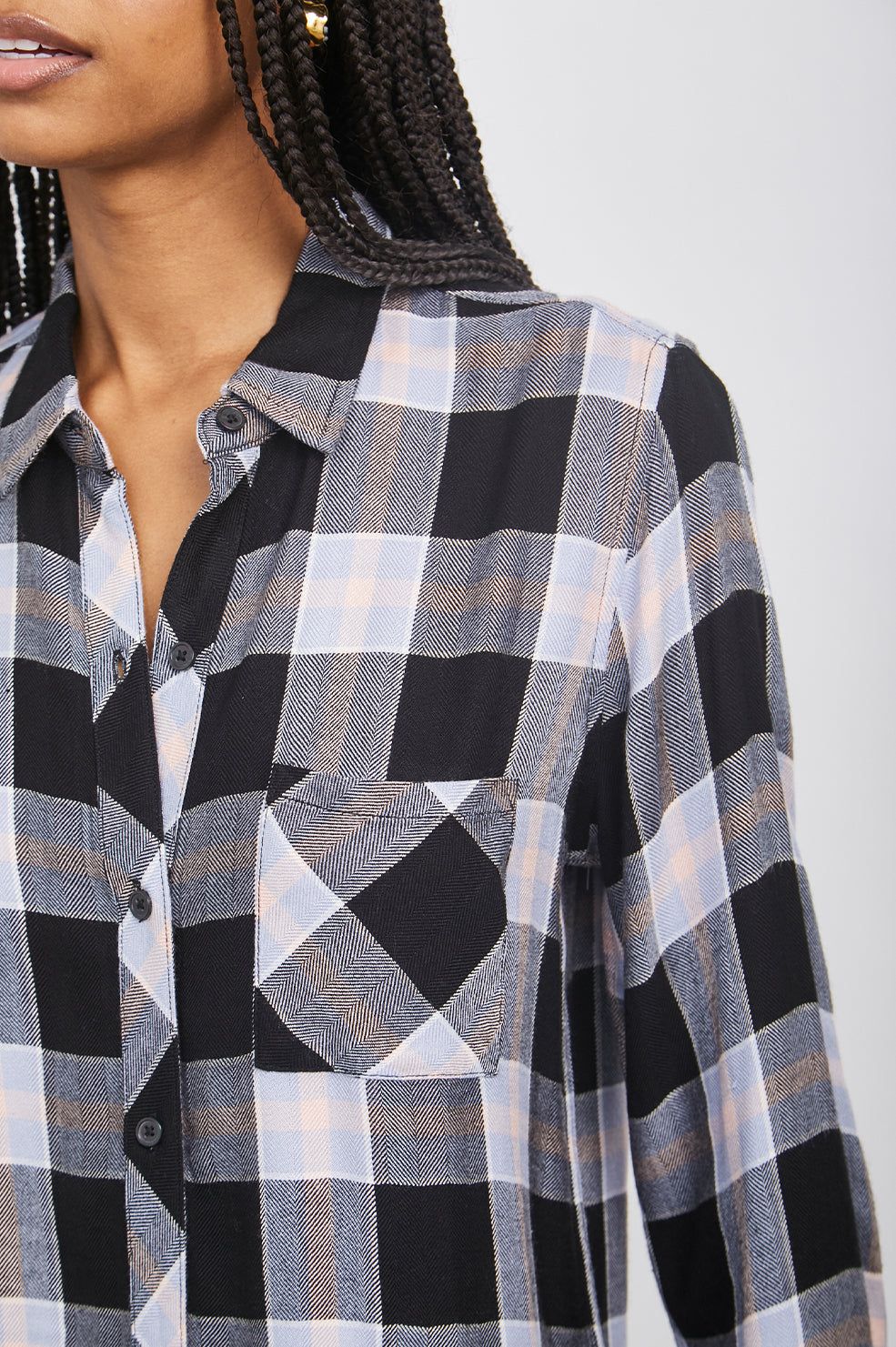 HUNTER SHIRT - ONYX PERWINKLE BLUSH sold by Rails product image thumbnail 2