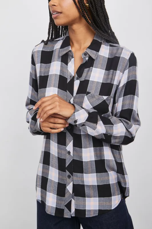 HUNTER SHIRT - ONYX PERWINKLE BLUSH sold by Rails