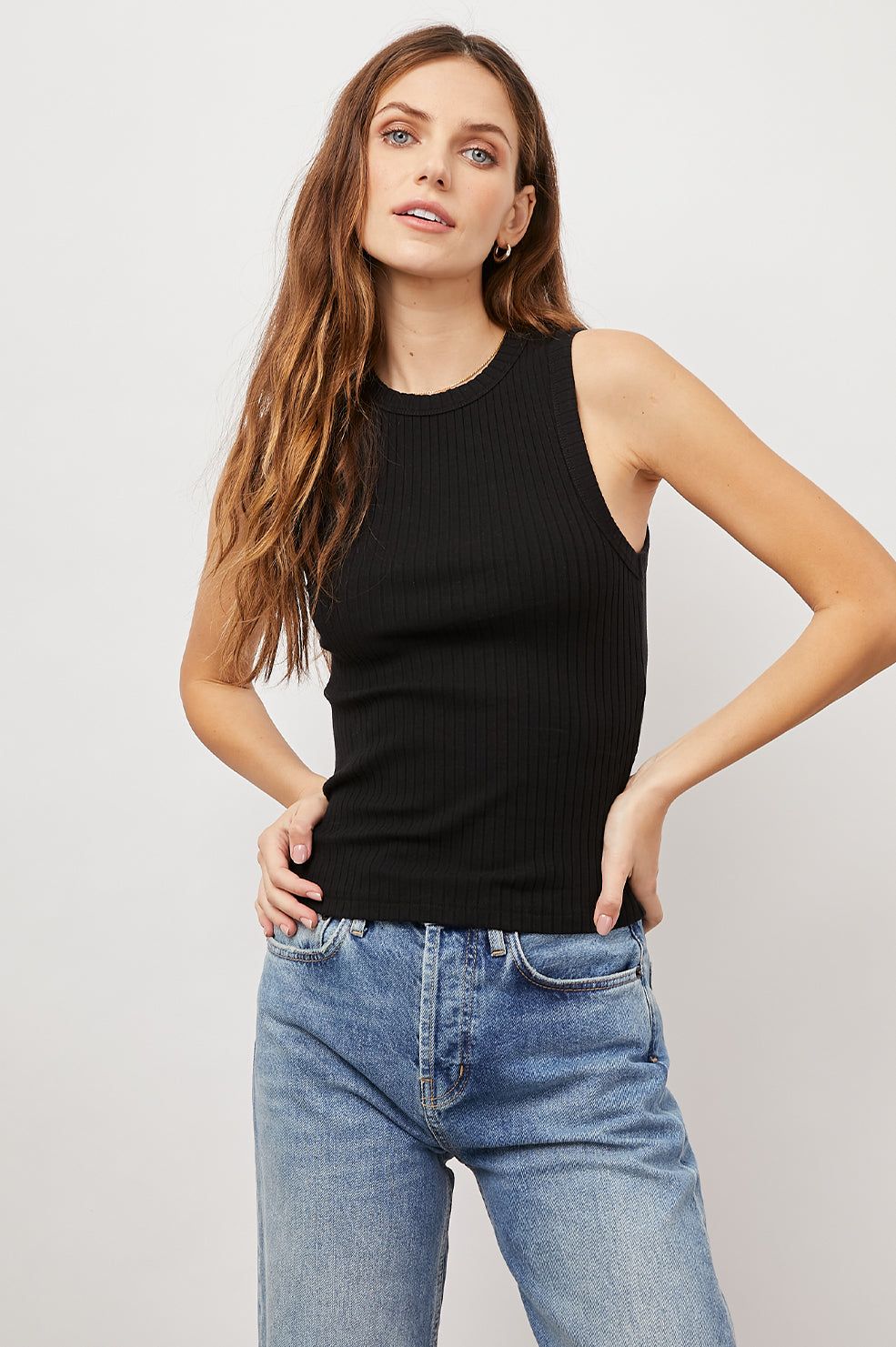 THE RACER TANK - TRUE BLACK sold by Rails