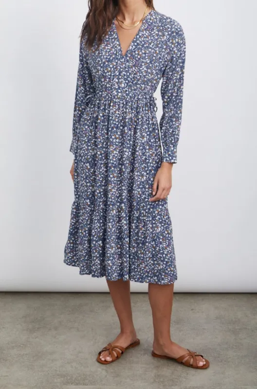 MAPLE DRESS - BLUE DITSY FLORAL sold by Rails
