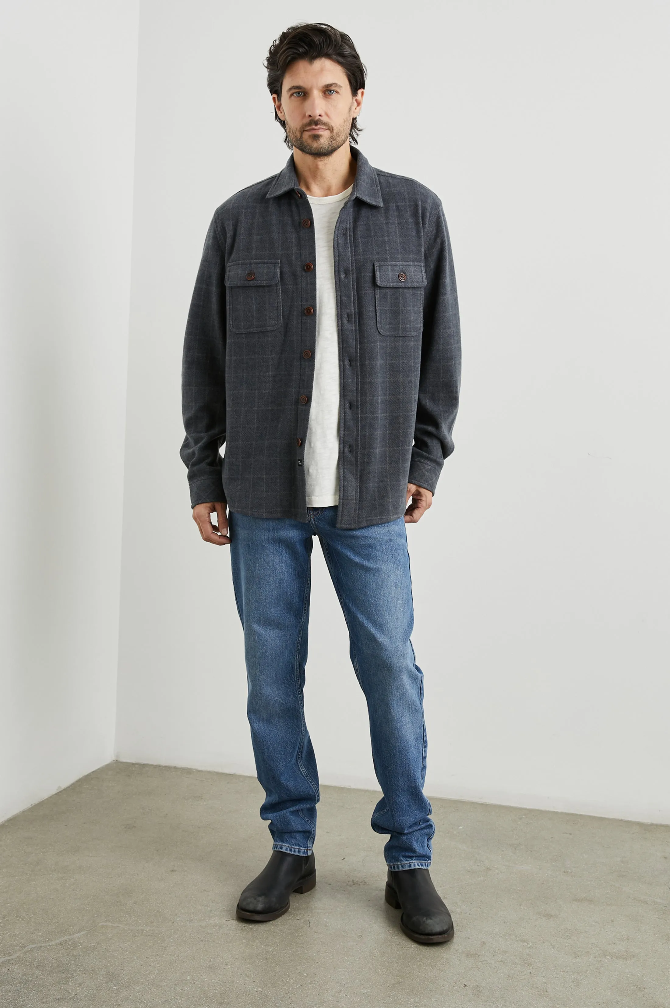 ALDER SHIRT - NAVY JASPE CHECK sold by Rails product image thumbnail 3