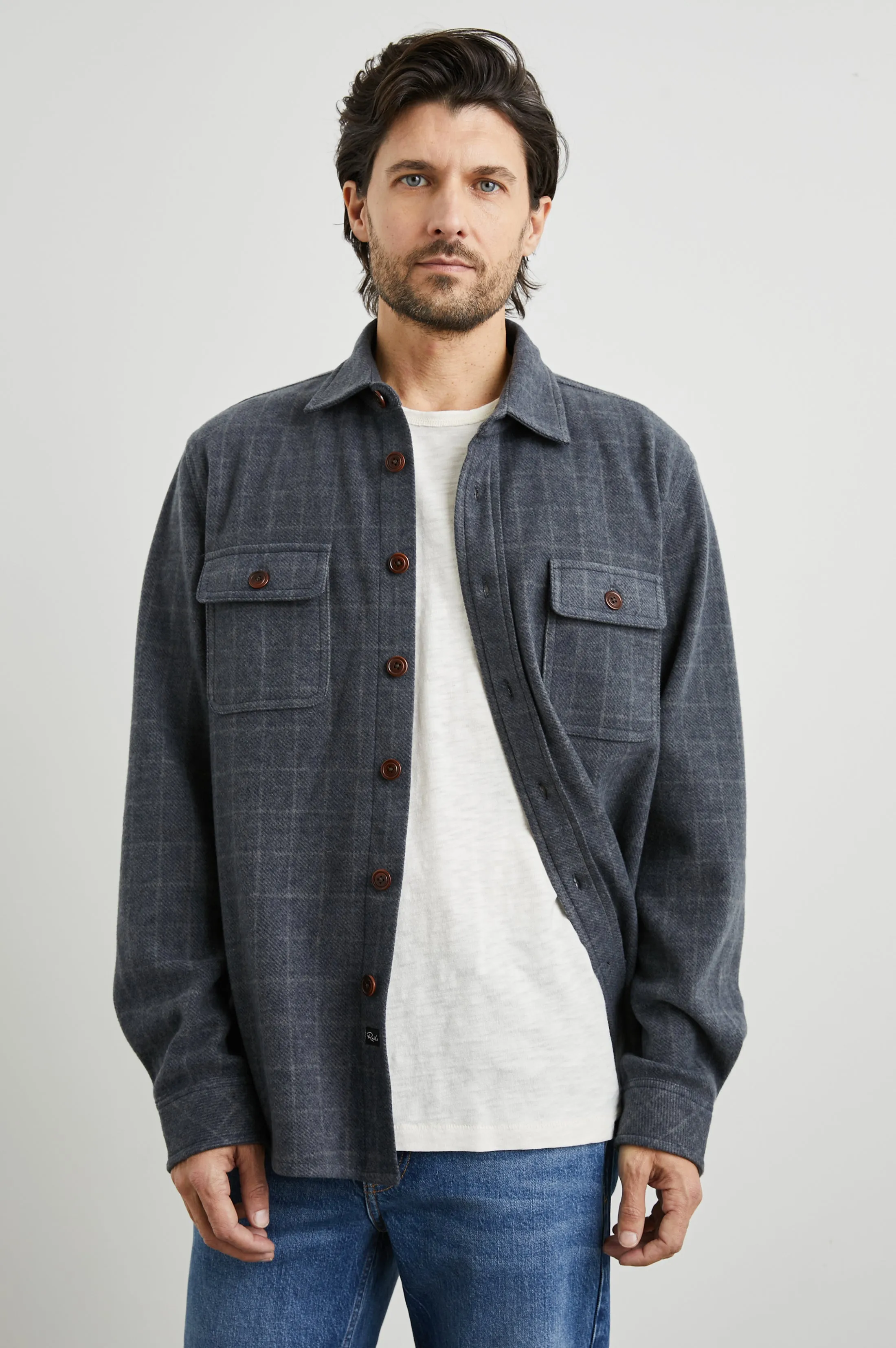 ALDER SHIRT - NAVY JASPE CHECK sold by Rails