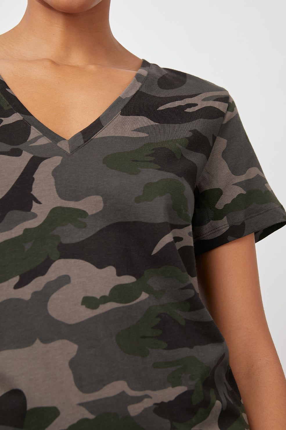 THE CARA V NECK T-SHIRT - FOREST CAMO sold by Rails product image thumbnail 2