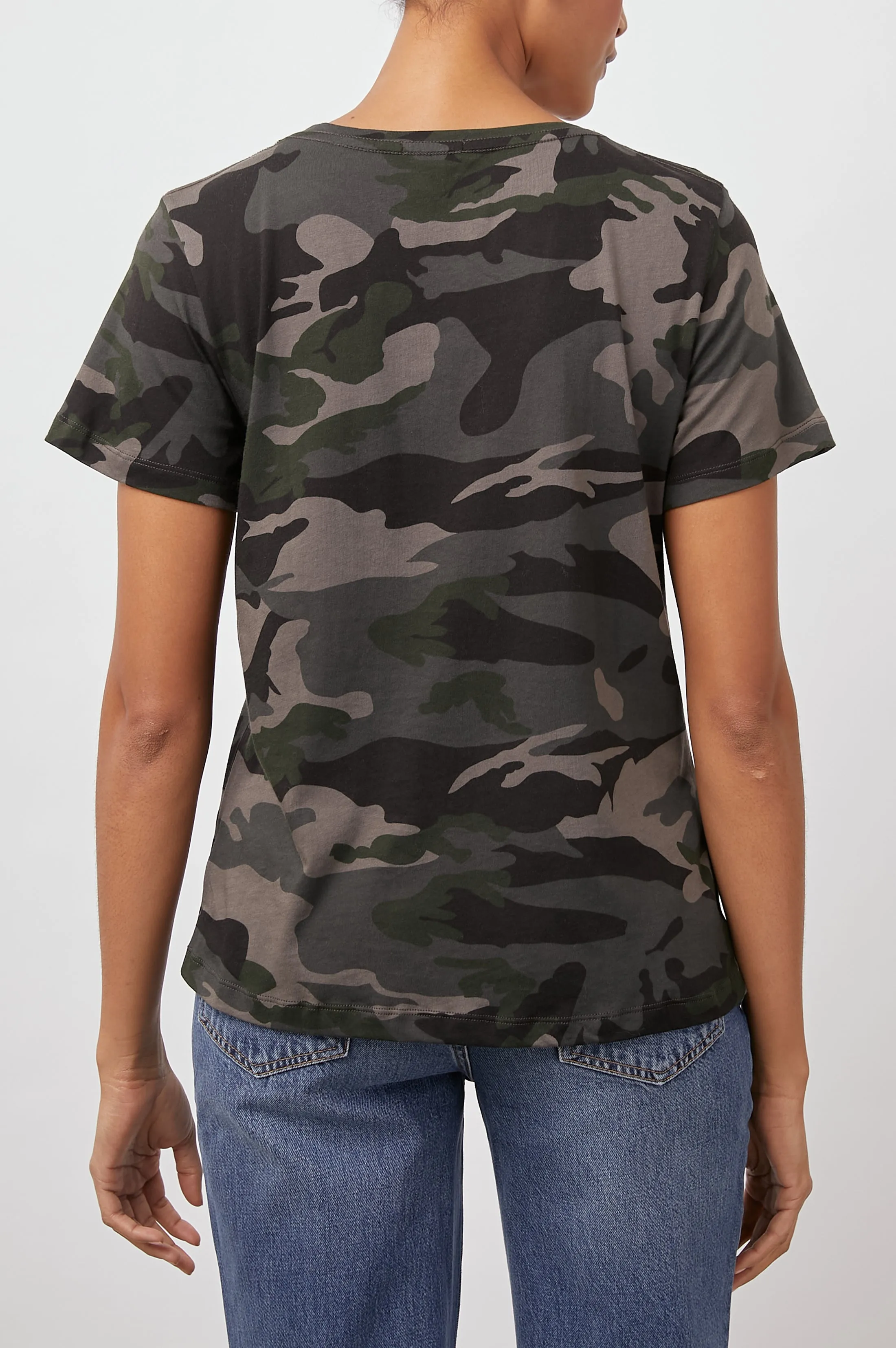 THE CARA V NECK T-SHIRT - FOREST CAMO sold by Rails product image thumbnail 4