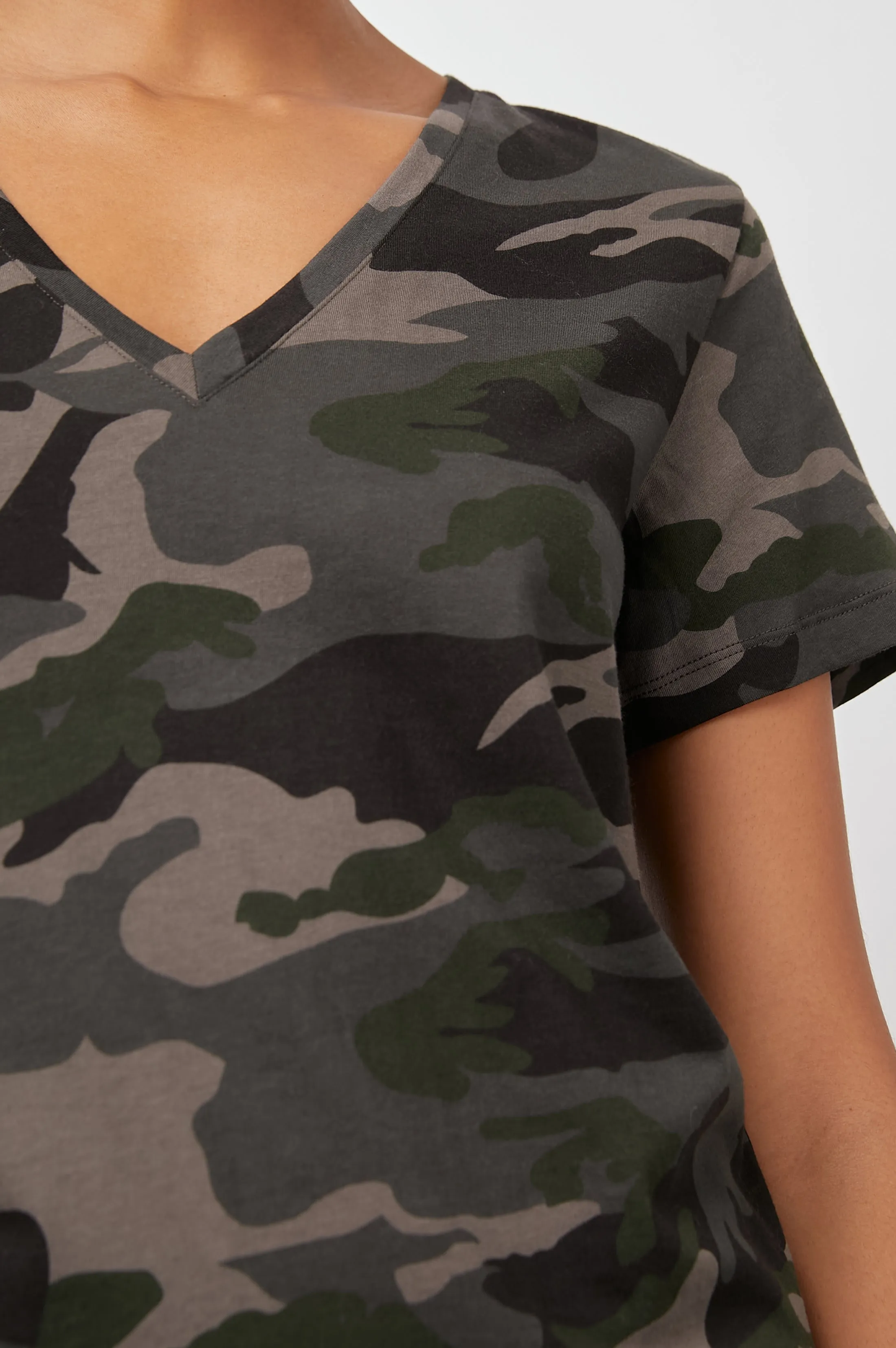 THE CARA V NECK T-SHIRT - FOREST CAMO sold by Rails product image thumbnail 2
