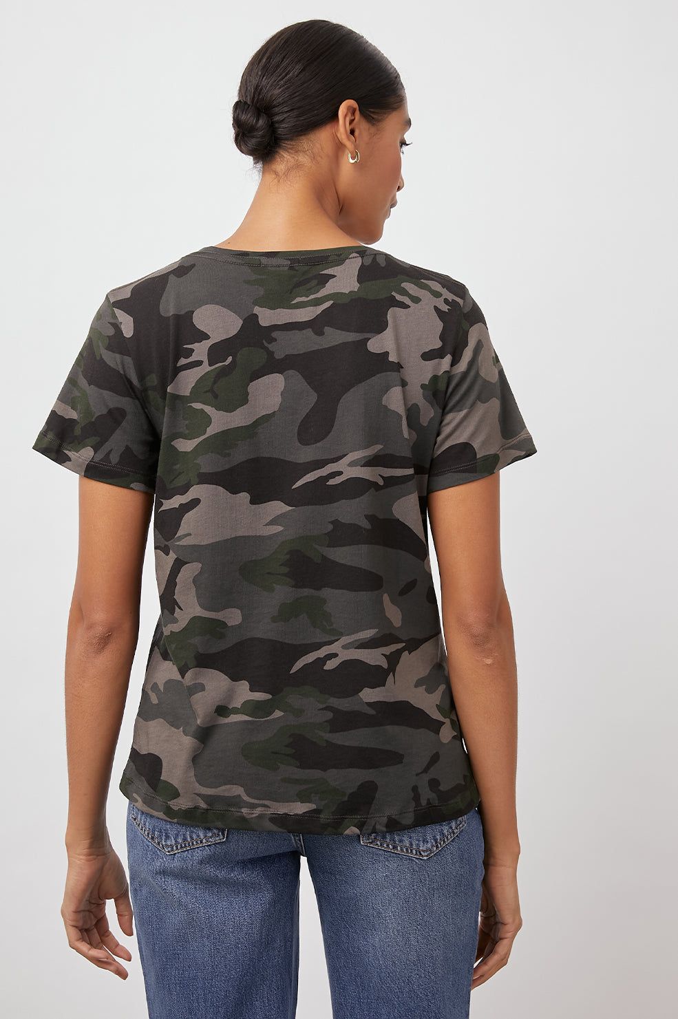THE CARA V NECK T-SHIRT - FOREST CAMO sold by Rails product image thumbnail 3
