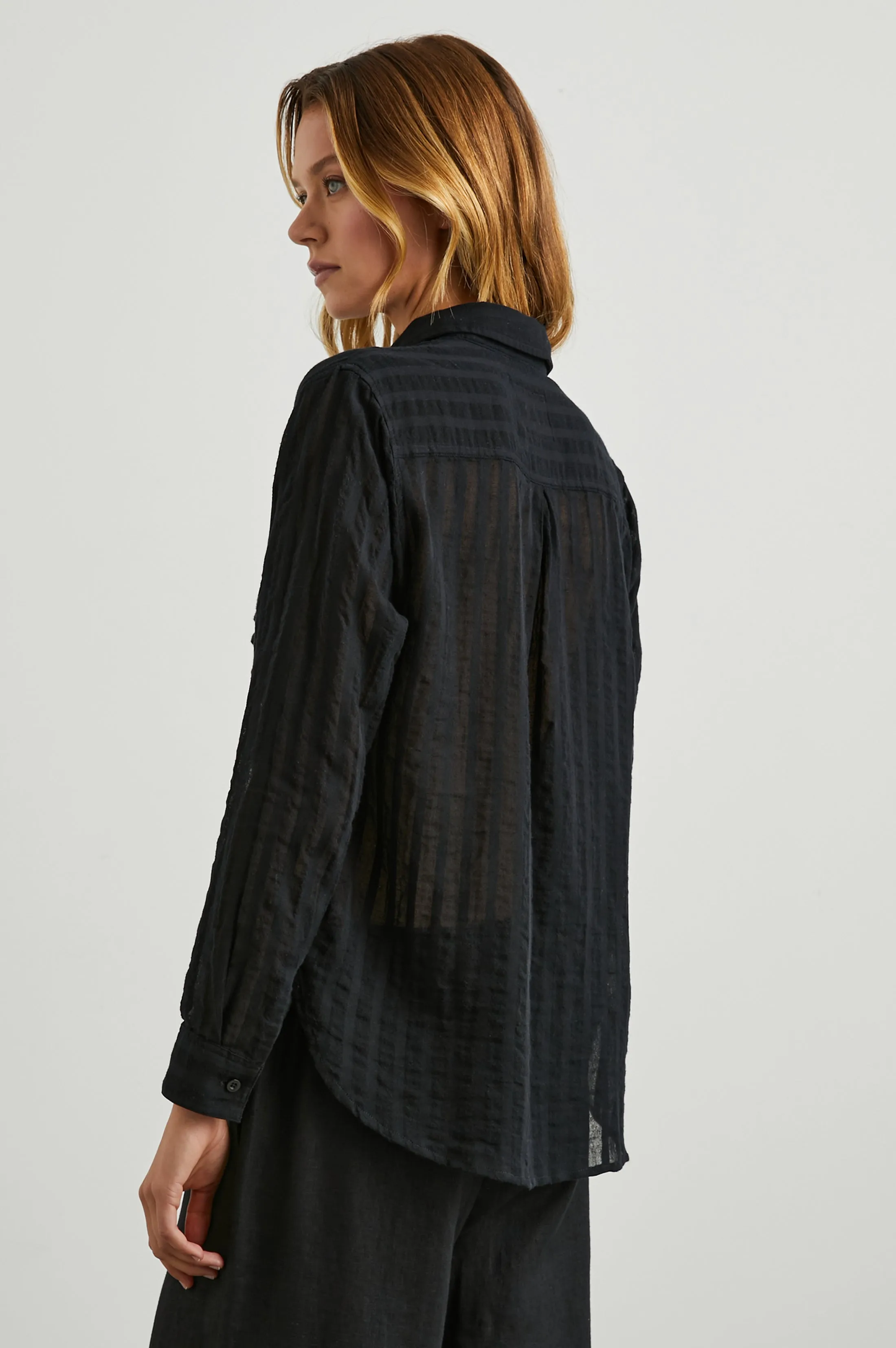 CHARLI SHIRT - BLACK SHADOW STRIPE sold by Rails product image thumbnail 5