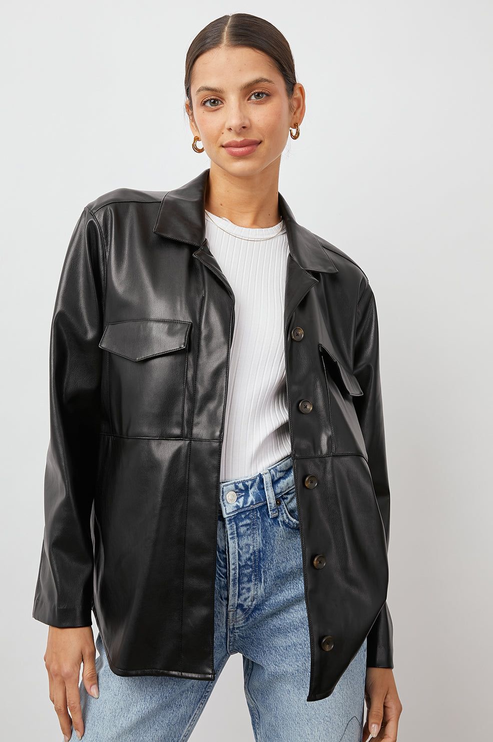 XANDER SHIRT - BLACK sold by Rails product image thumbnail 4