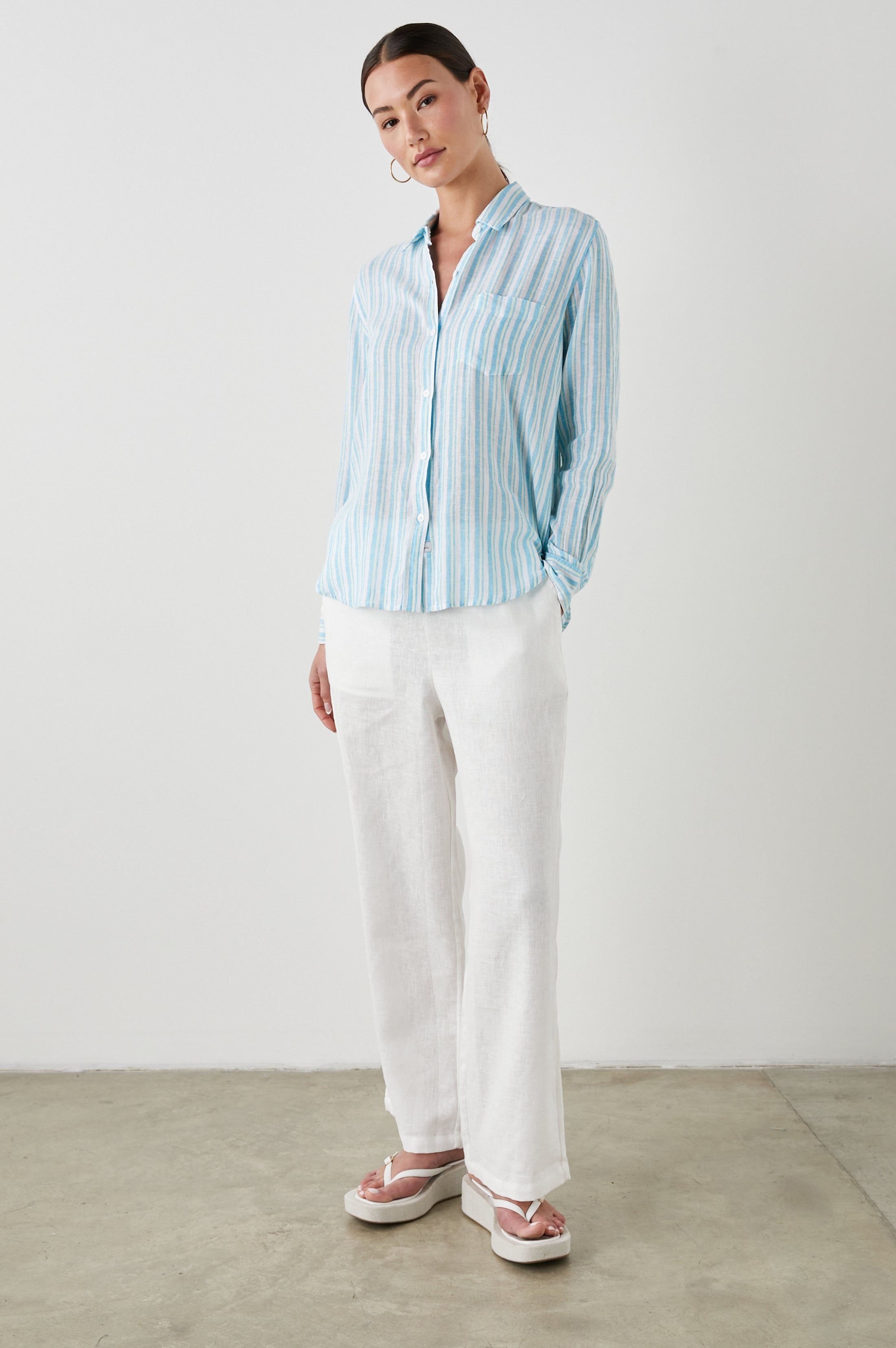 CHARLI SHIRT - LAGUNA STRIPE sold by Rails product image thumbnail 3