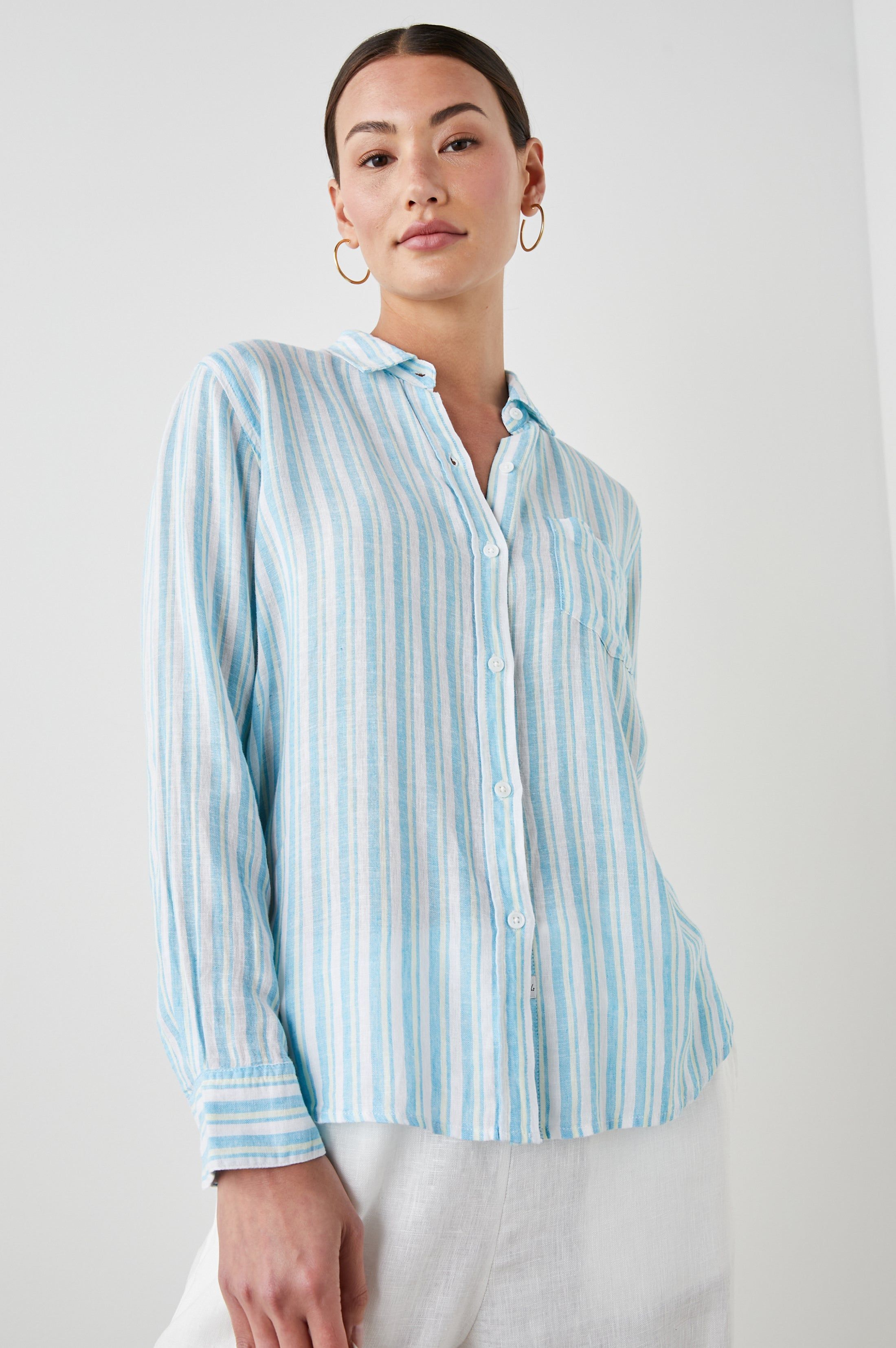 CHARLI SHIRT - LAGUNA STRIPE sold by Rails