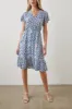 KIKI DRESS - COBALT STATIC LEOPARD sold by Rails