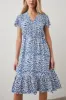 KIKI DRESS - COBALT STATIC LEOPARD sold by Rails