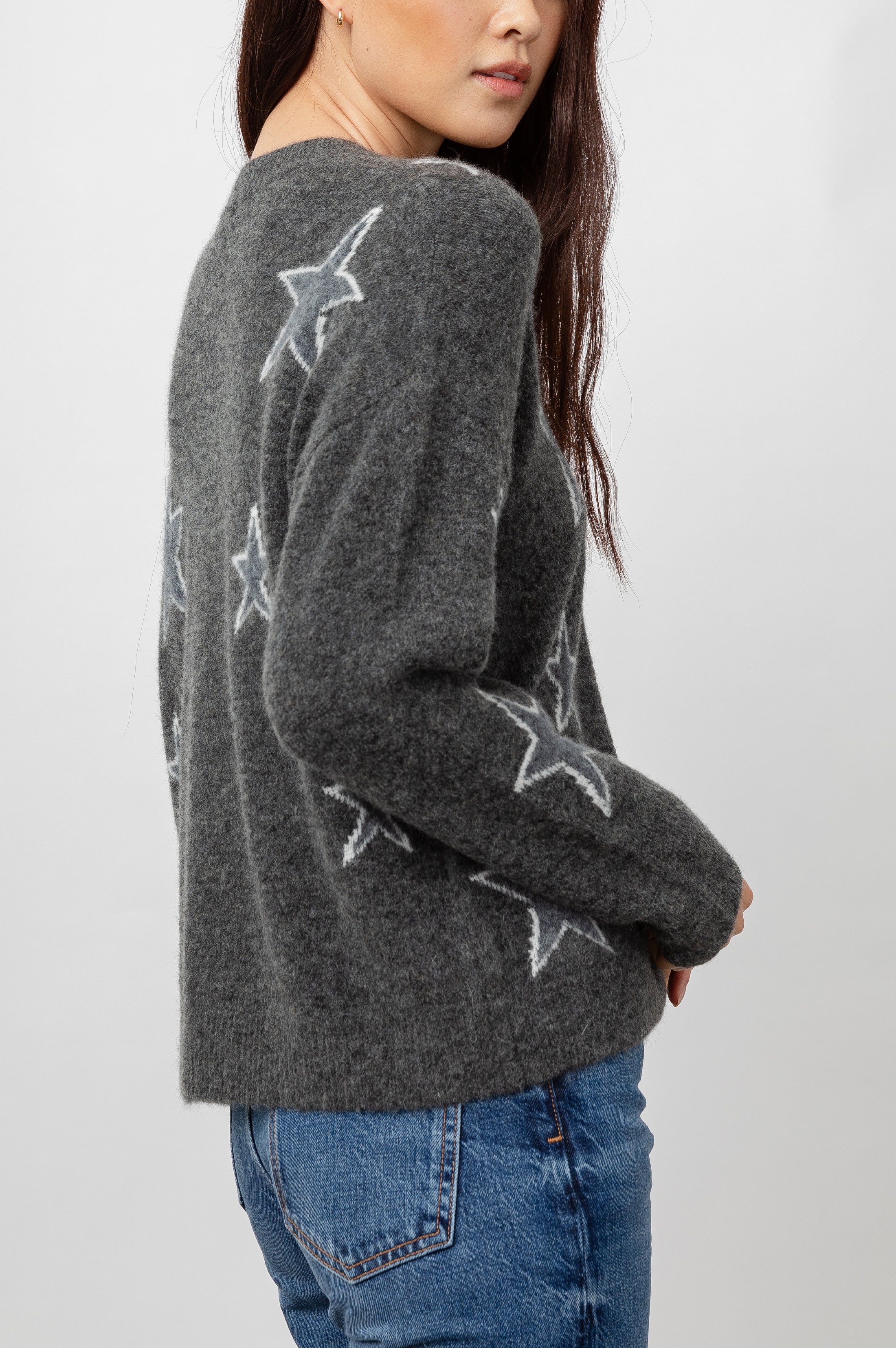 VIRGO SWEATER - CHARCOAL WHITE STARS sold by Rails product image thumbnail 4