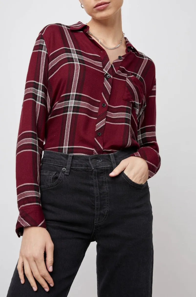 HUNTER SHIRT - SANGRIA BLACK WHITE sold by Rails product image thumbnail 3