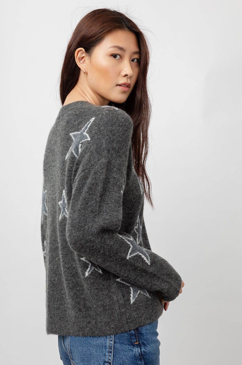 VIRGO SWEATER - CHARCOAL WHITE STARS sold by Rails product image thumbnail 3