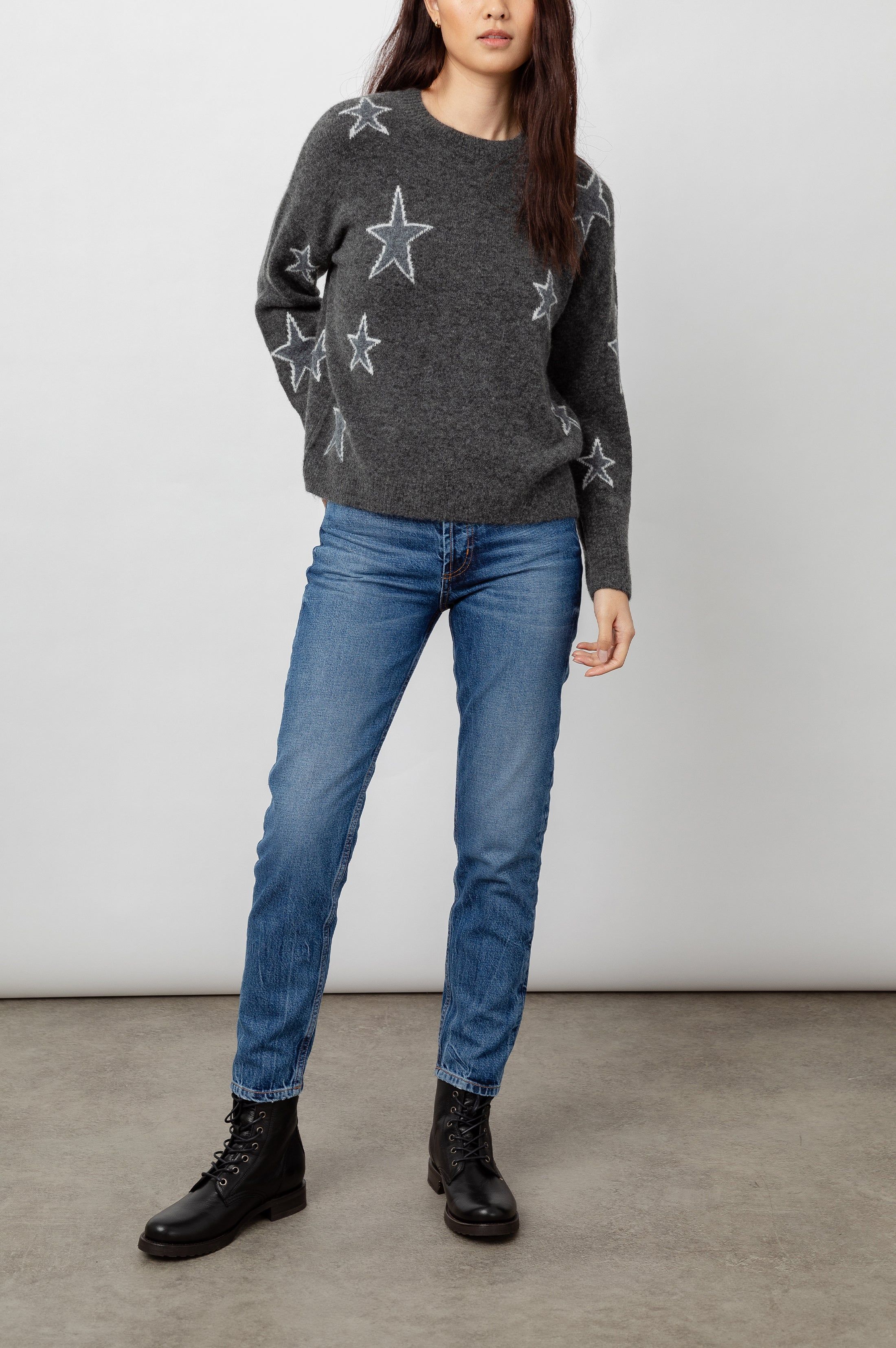 VIRGO SWEATER - CHARCOAL WHITE STARS sold by Rails product image thumbnail 3