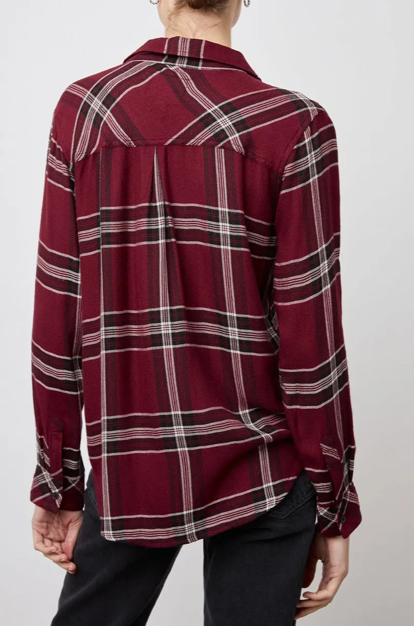 HUNTER SHIRT - SANGRIA BLACK WHITE sold by Rails product image thumbnail 4