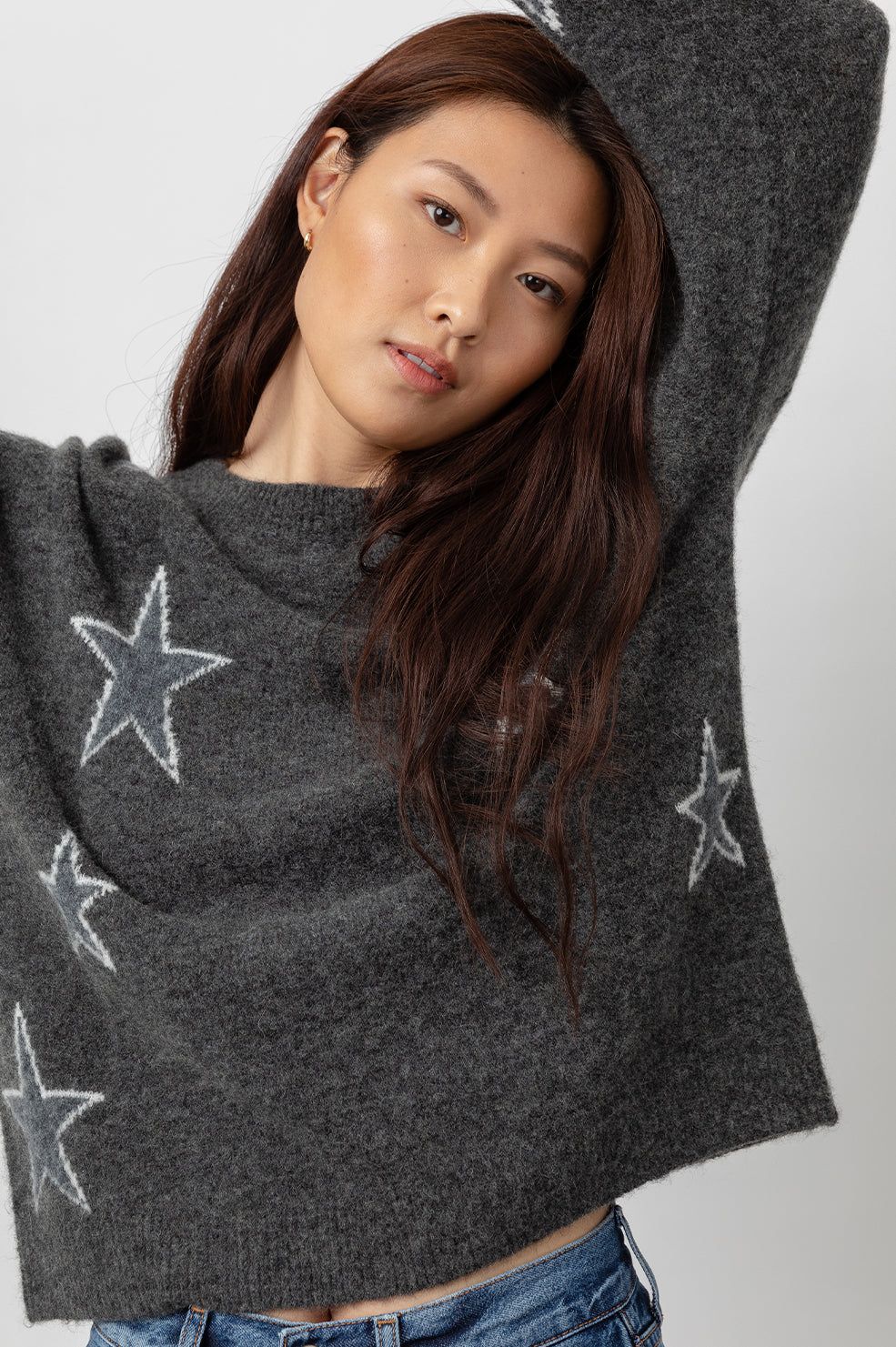 VIRGO SWEATER - CHARCOAL WHITE STARS sold by Rails product image thumbnail 2