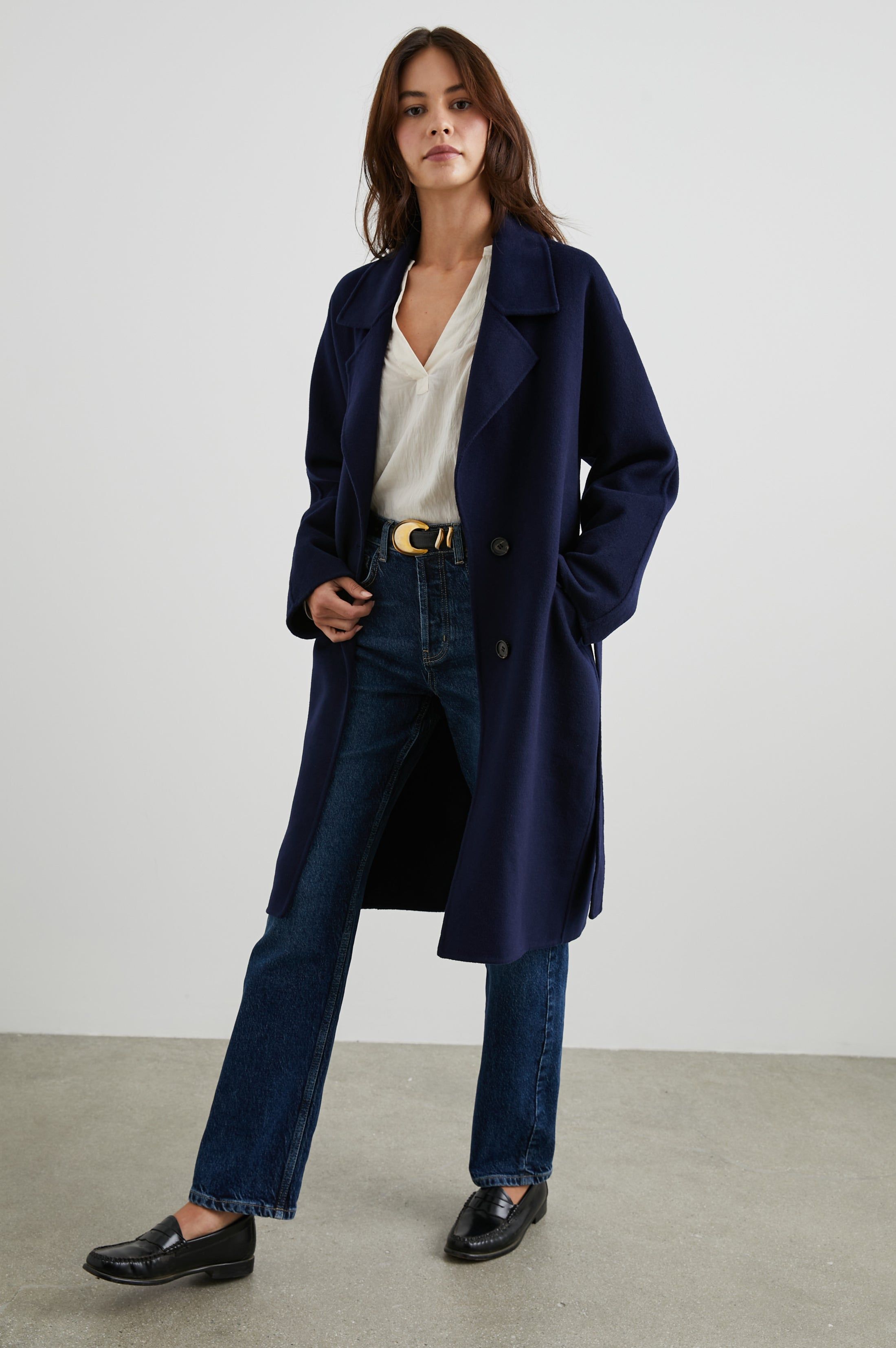 MARTA COAT - NAVY sold by Rails