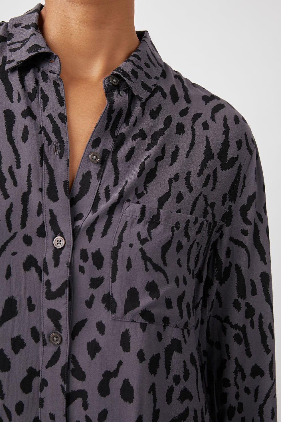 ROCSI SHIRT - CHARCOAL ASH CHEETAH sold by Rails product image thumbnail 3