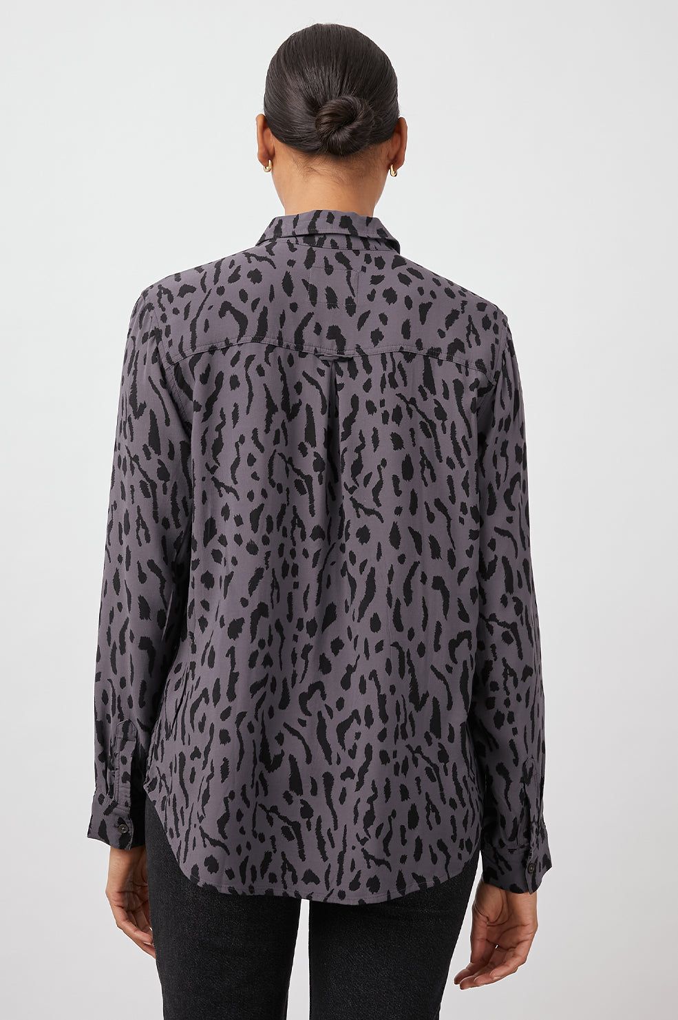 ROCSI SHIRT - CHARCOAL ASH CHEETAH sold by Rails product image thumbnail 5