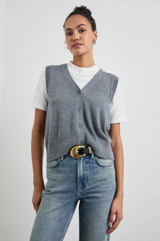 ANNIKA VEST - CHARCOAL sold by Rails