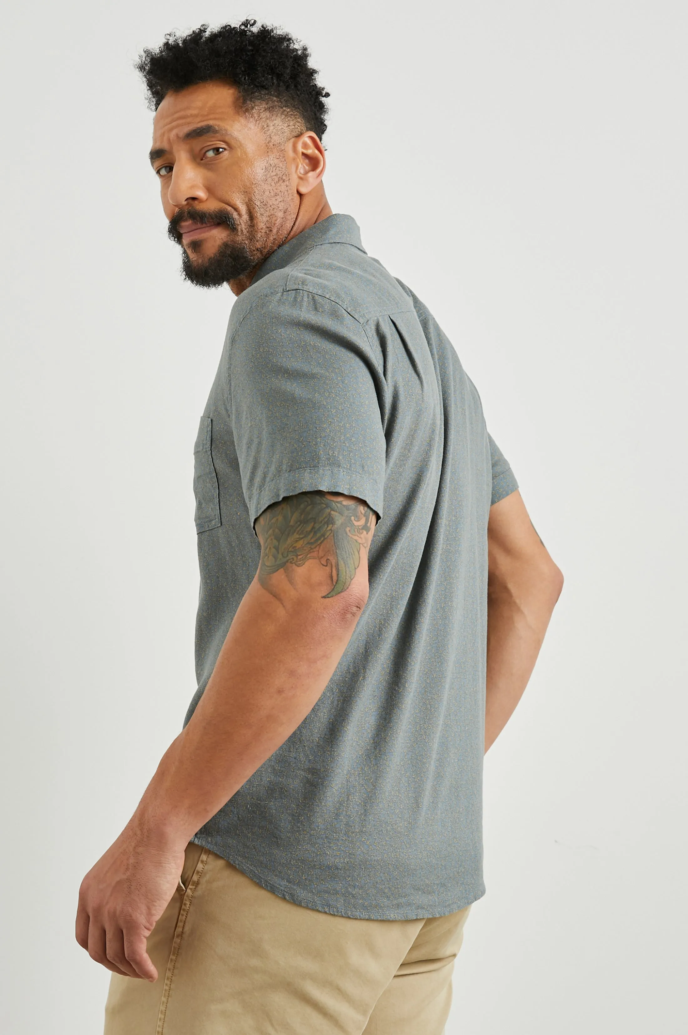 CARSON SHIRT - IVY CALICO CERULEAN sold by Rails product image thumbnail 4