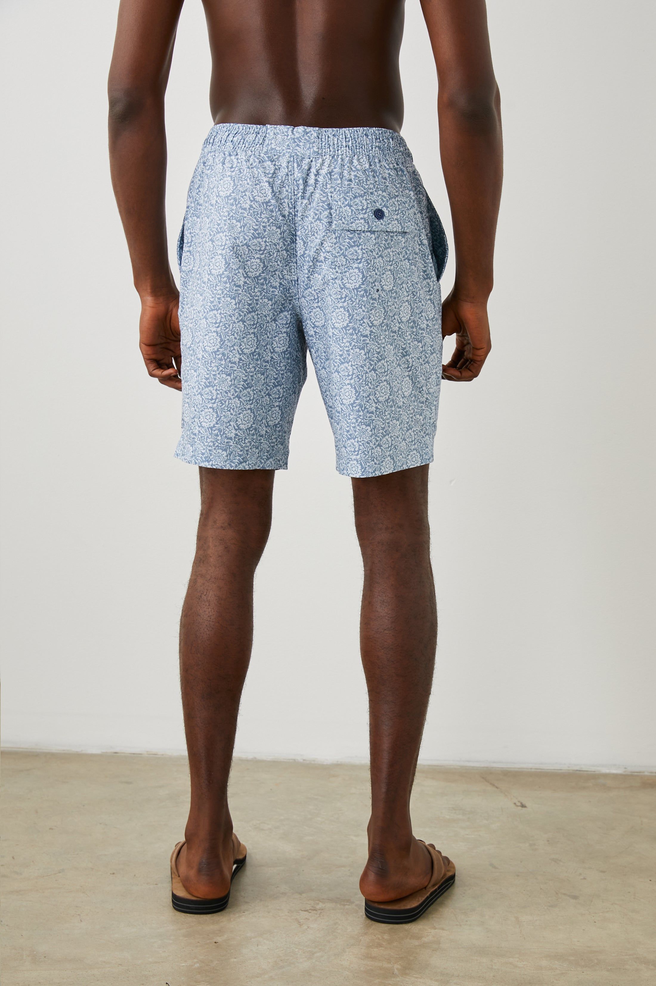 KIAN SWIM SHORT - COASTAL WOOD BLOCK TEAL WHITE sold by Rails product image thumbnail 5