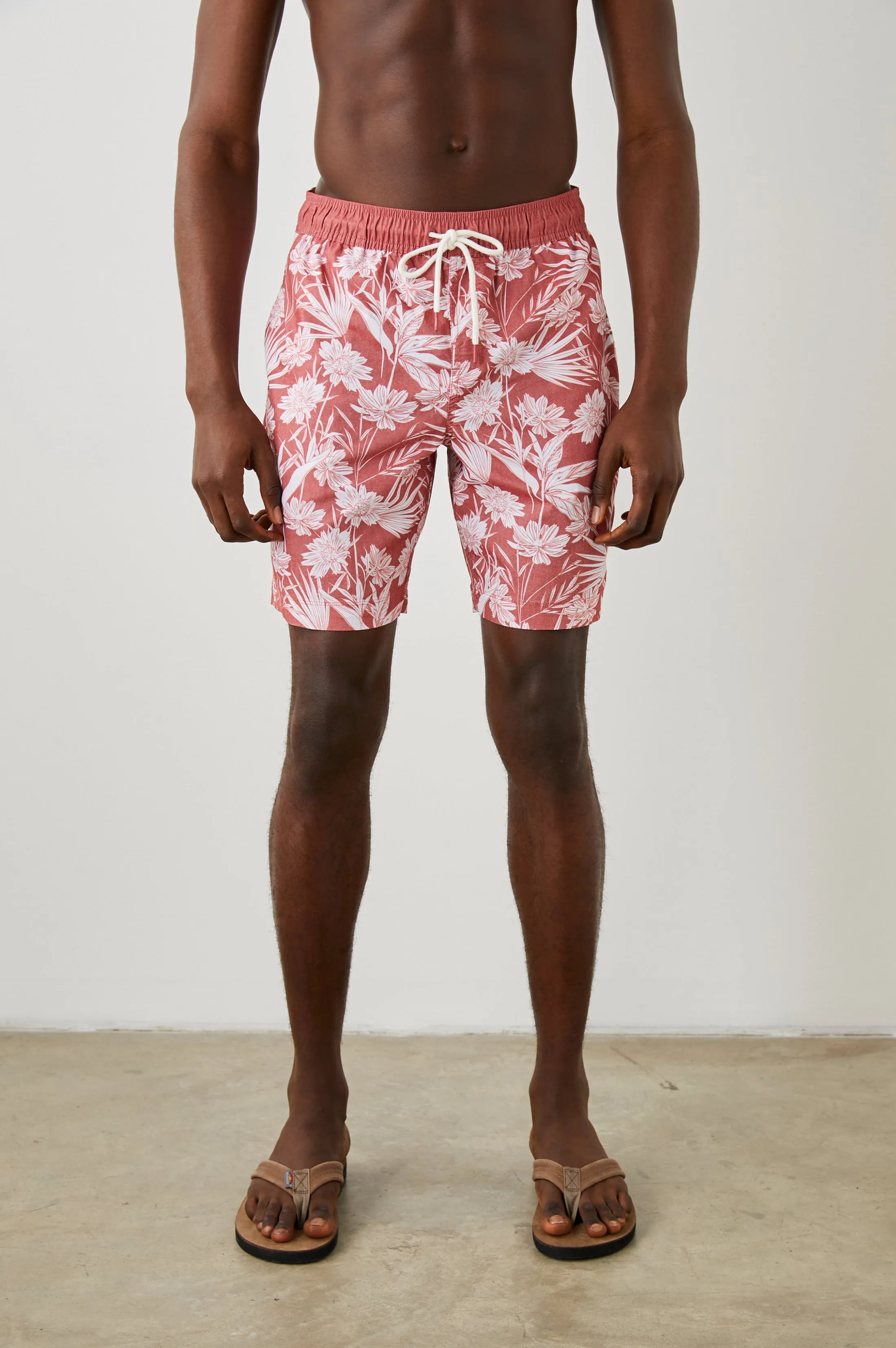 KIAN SWIM SHORT - JUNGLE FOLIAGE RED sold by Rails