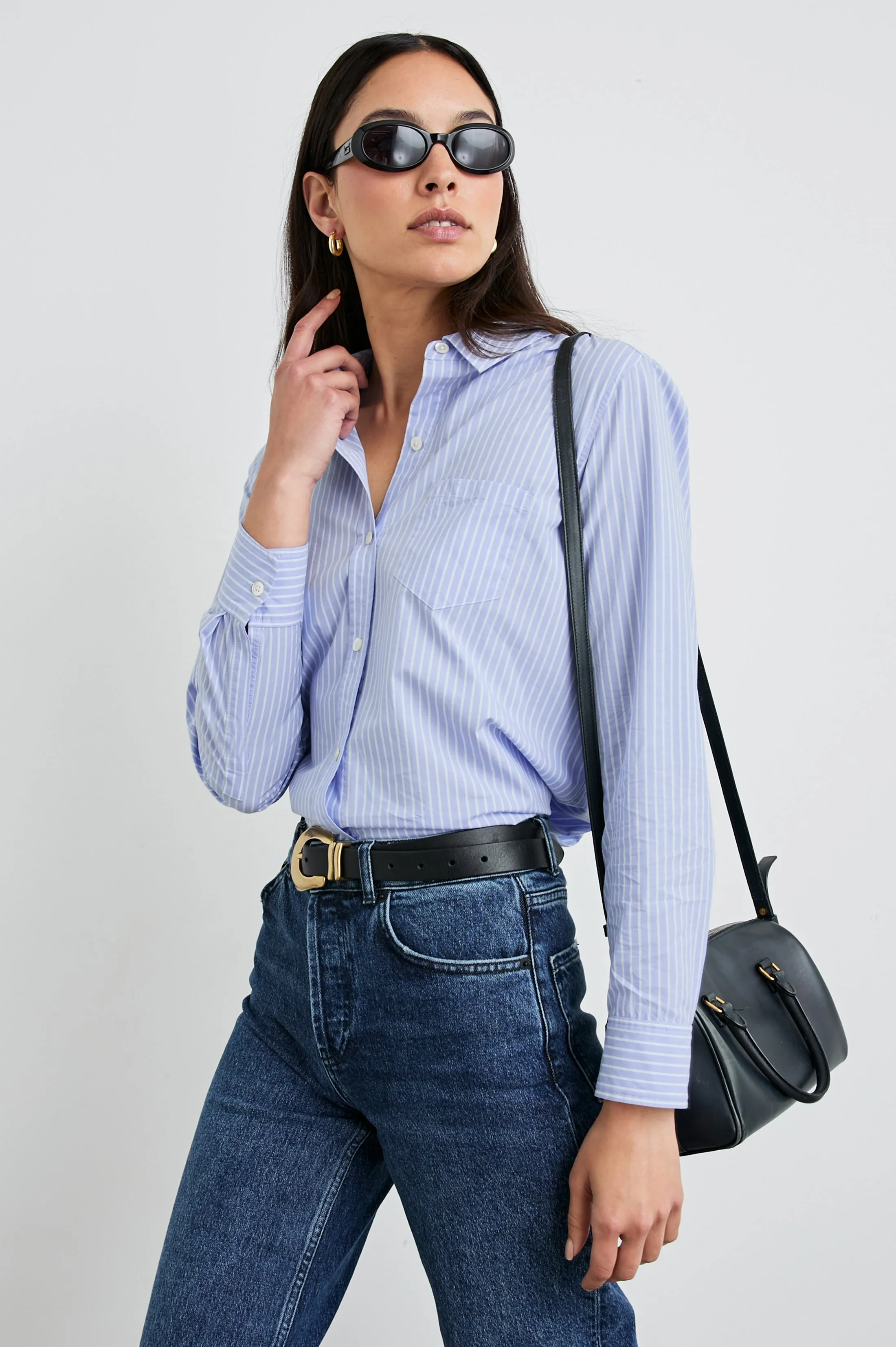 STINA SHIRT - OXFORD WHITE STRIPE sold by Rails