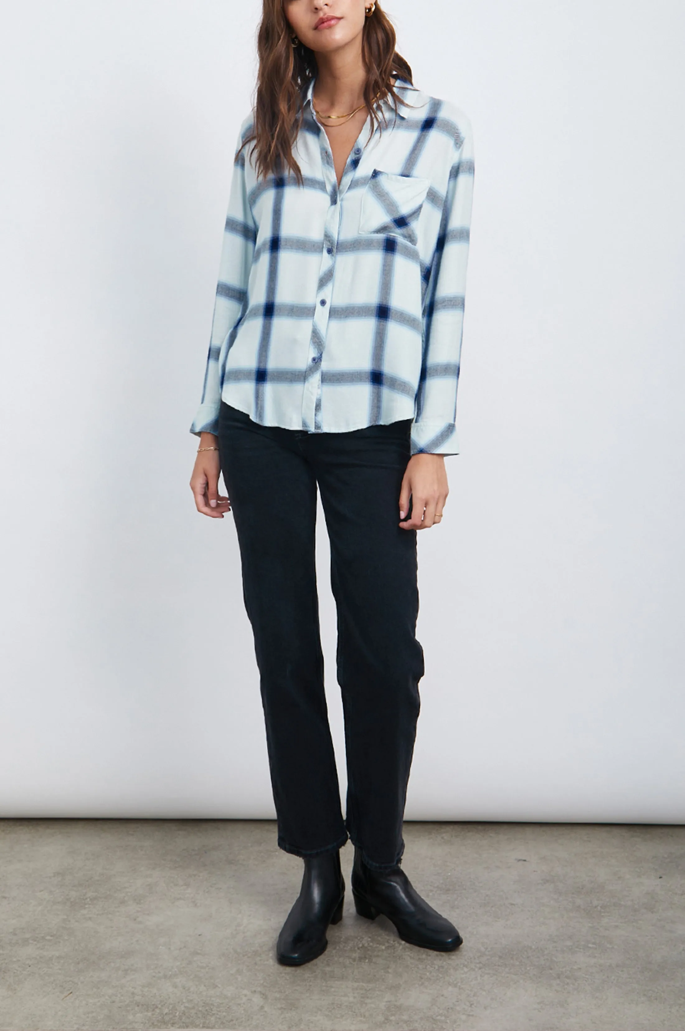 HUNTER SHIRT - WHITE GLACIER NAVY sold by Rails product image thumbnail 3