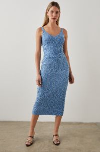 KENDALL SKIRT - BLUE MULTI SPACE DYE sold by Rails