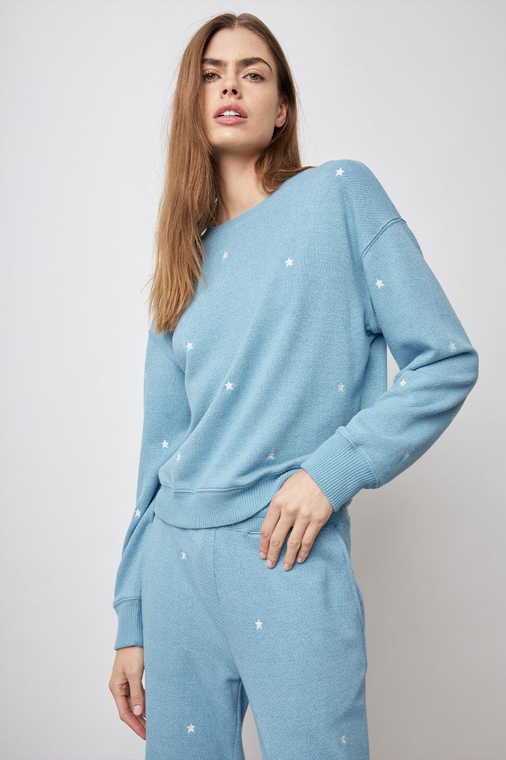 RAMONA SWEATSHIRT - AQUA STARS sold by Rails
