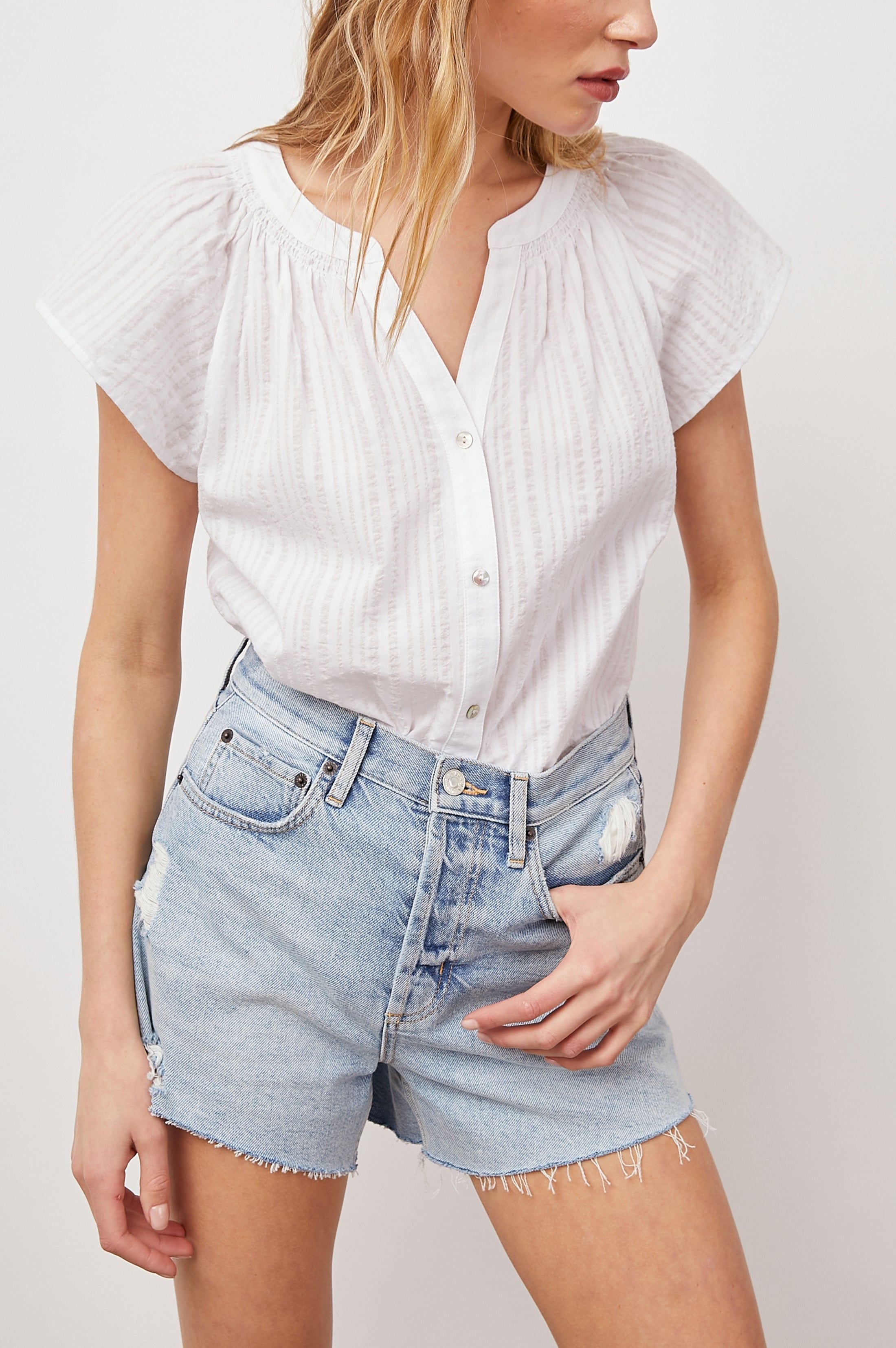 ALENA TOP - POWDER STRIPE sold by Rails product image thumbnail 4