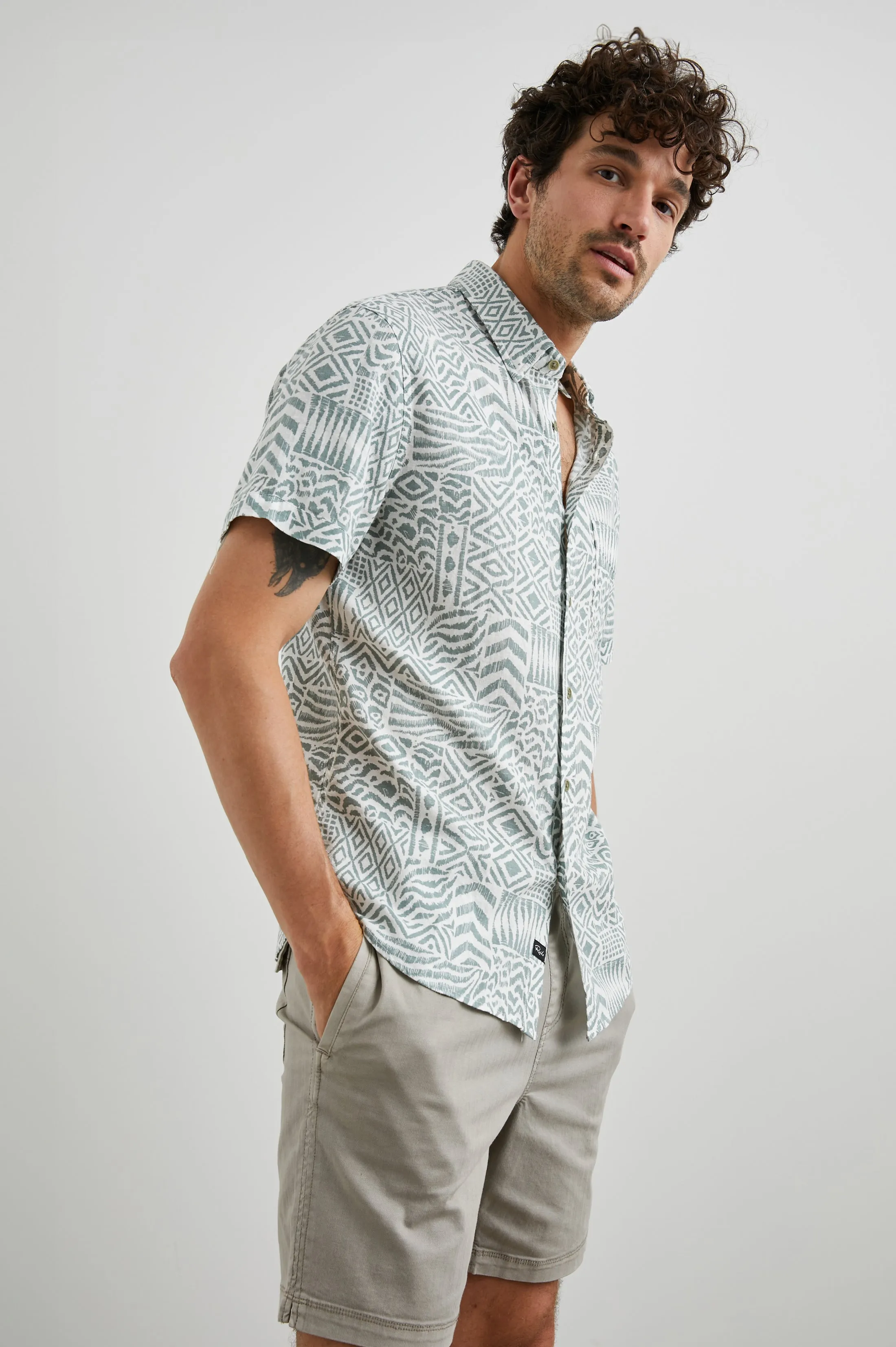CARSON SHIRT - BAMBU BLOCK KALAMATA sold by Rails