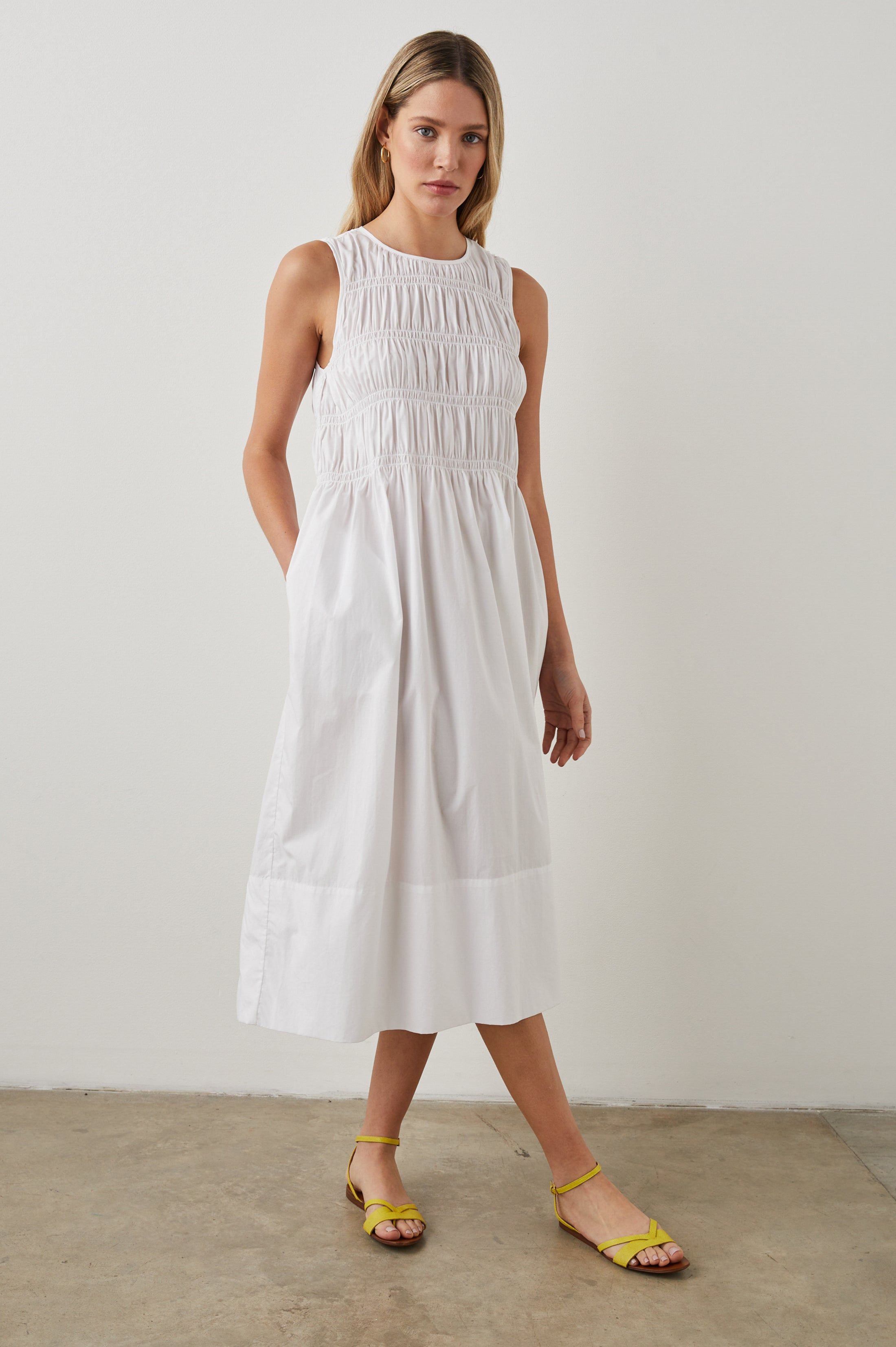 TILDA DRESS - WHITE sold by Rails