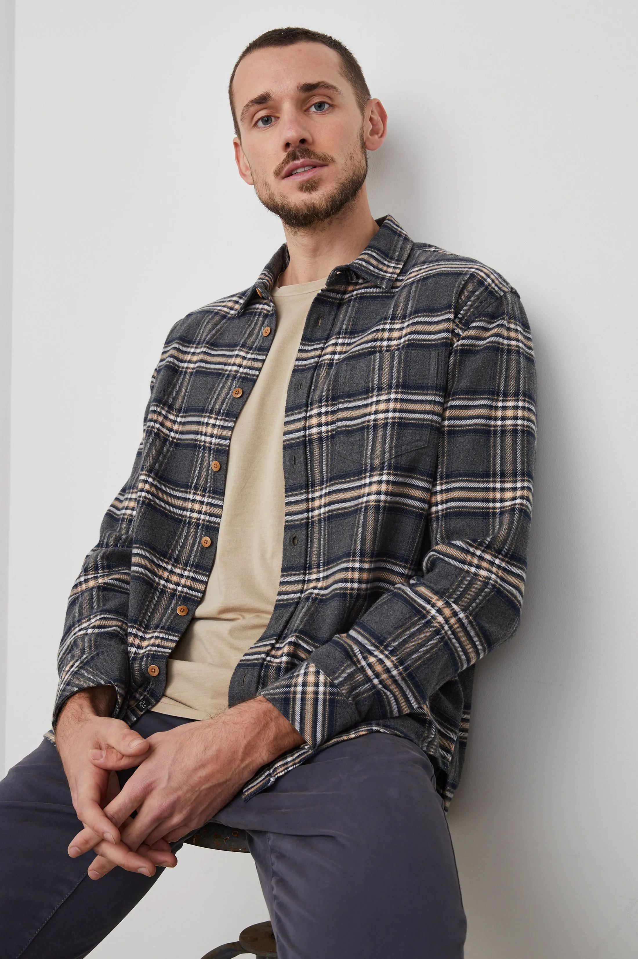 FORREST SHIRT - CHARCOAL FOUNDATION MELANGE sold by Rails product image thumbnail 4