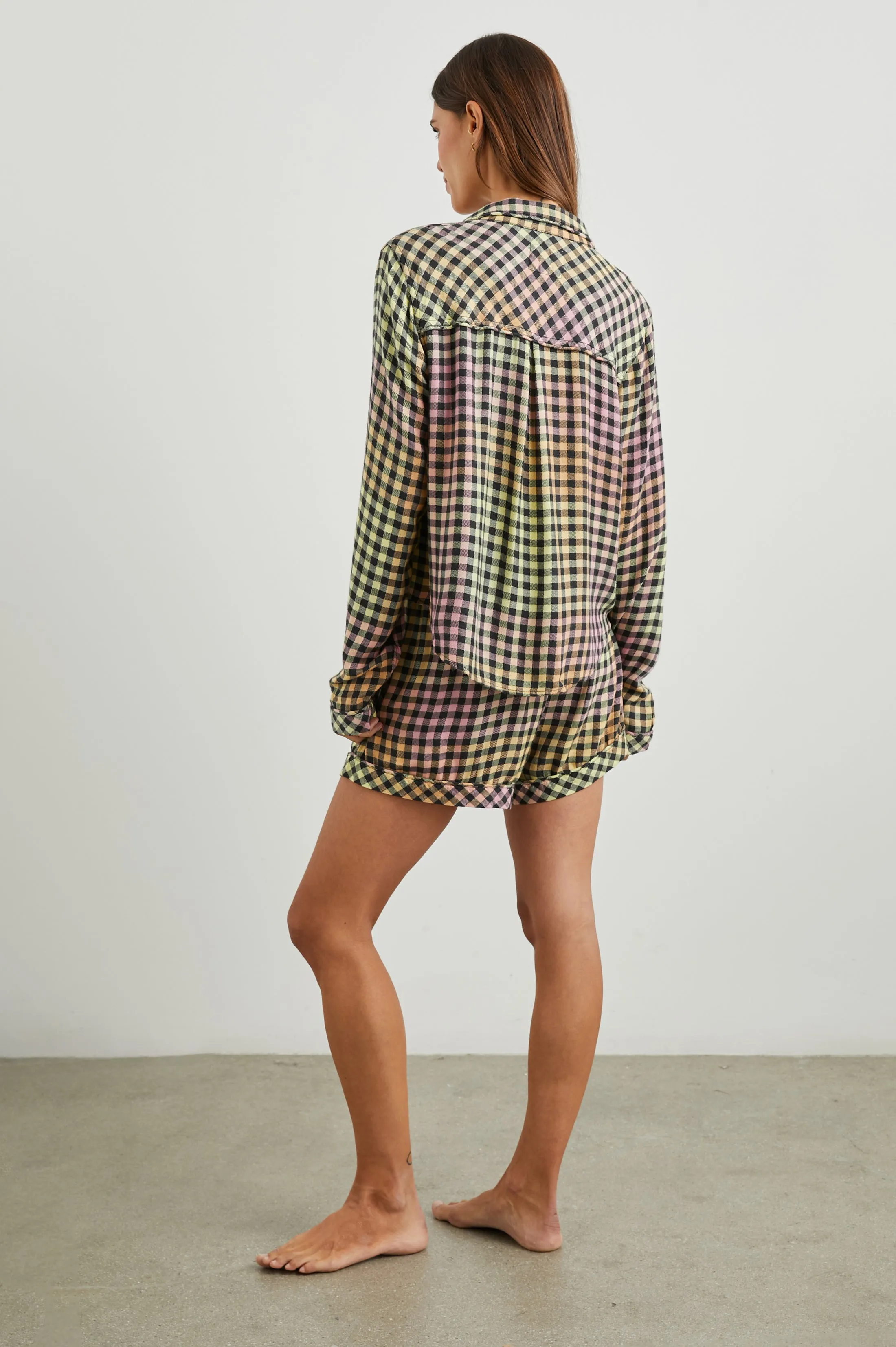 KELLEN PAJAMA SET - BLACK SUNSET GINGHAM sold by Rails product image thumbnail 4