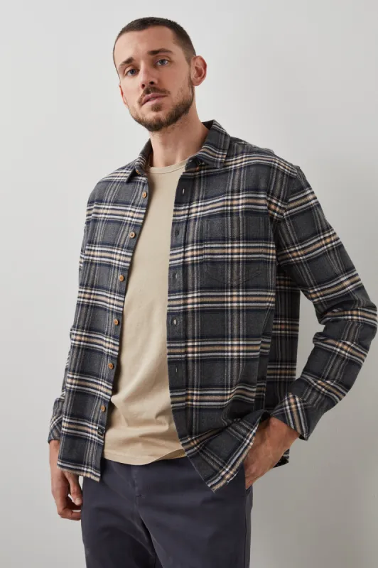 FORREST SHIRT - CHARCOAL FOUNDATION MELANGE sold by Rails