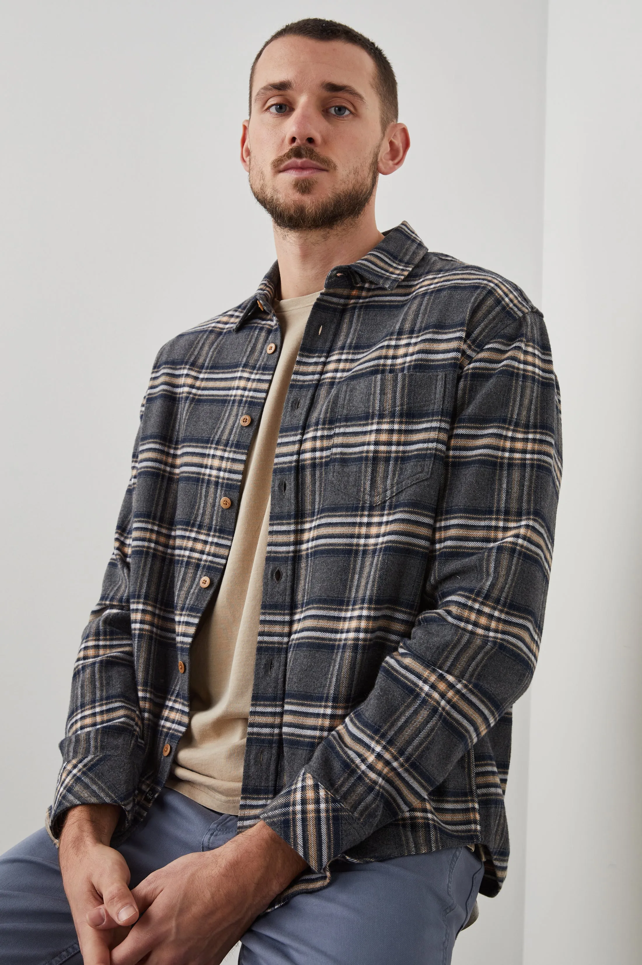 FORREST SHIRT - CHARCOAL FOUNDATION MELANGE sold by Rails product image thumbnail 3