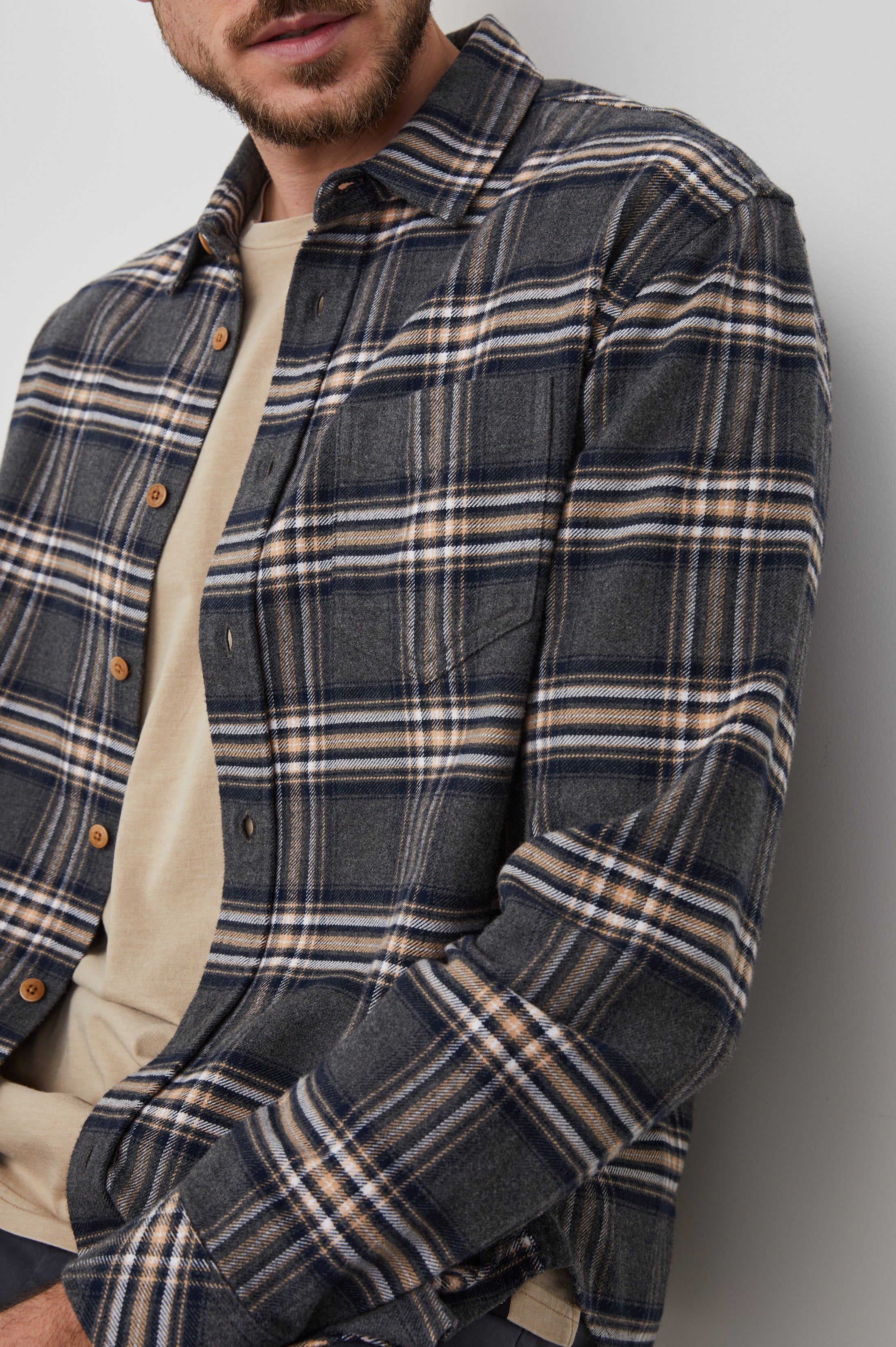 FORREST SHIRT - CHARCOAL FOUNDATION MELANGE sold by Rails product image thumbnail 2