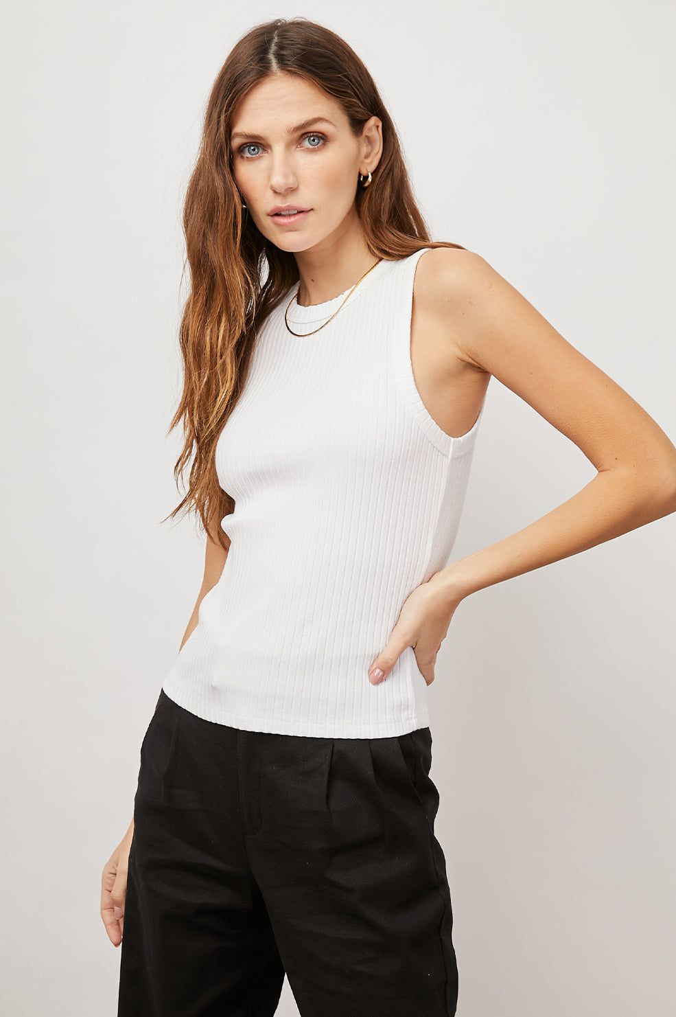 THE RACER TANK - WHITE sold by Rails