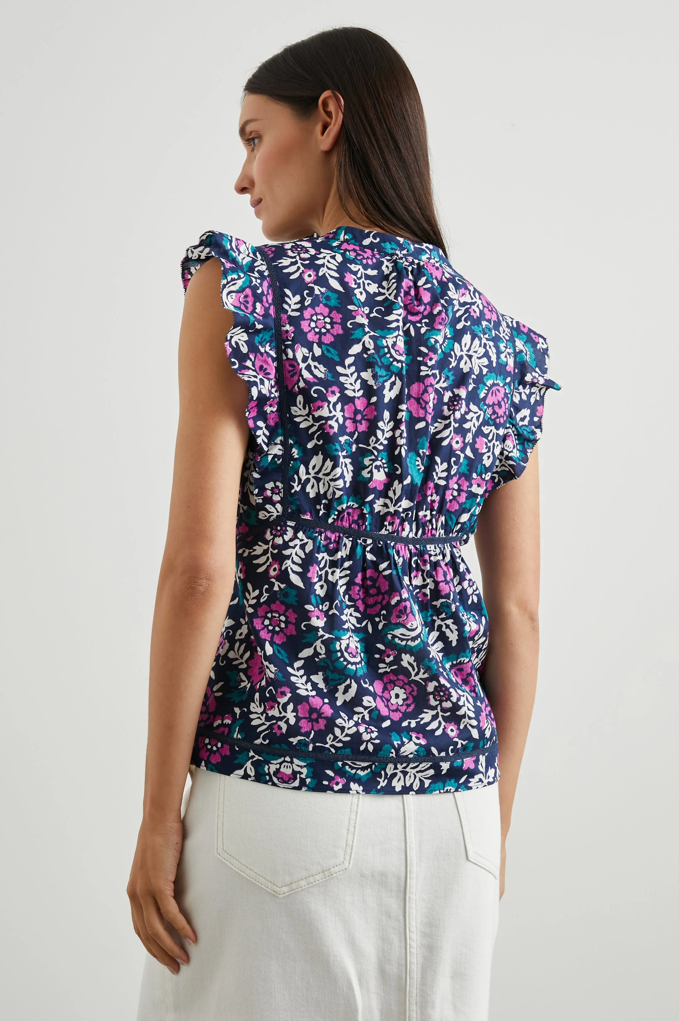 MISHA TOP - WOODBLOCK FLORAL sold by Rails product image thumbnail 5