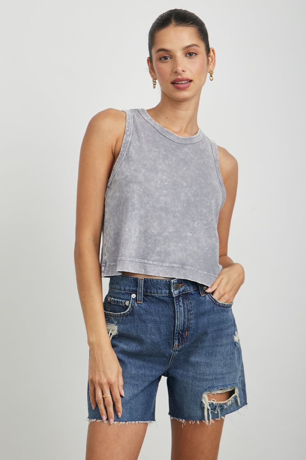 THE BOXY TANK - STEEL ACID WASH sold by Rails product image thumbnail 2